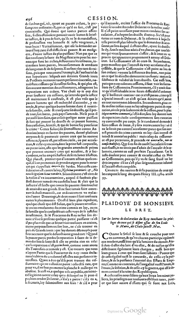 1629 - Veuve Nicolas Buon - Trésor du droit français (21754 T. 1) - BM Lyon