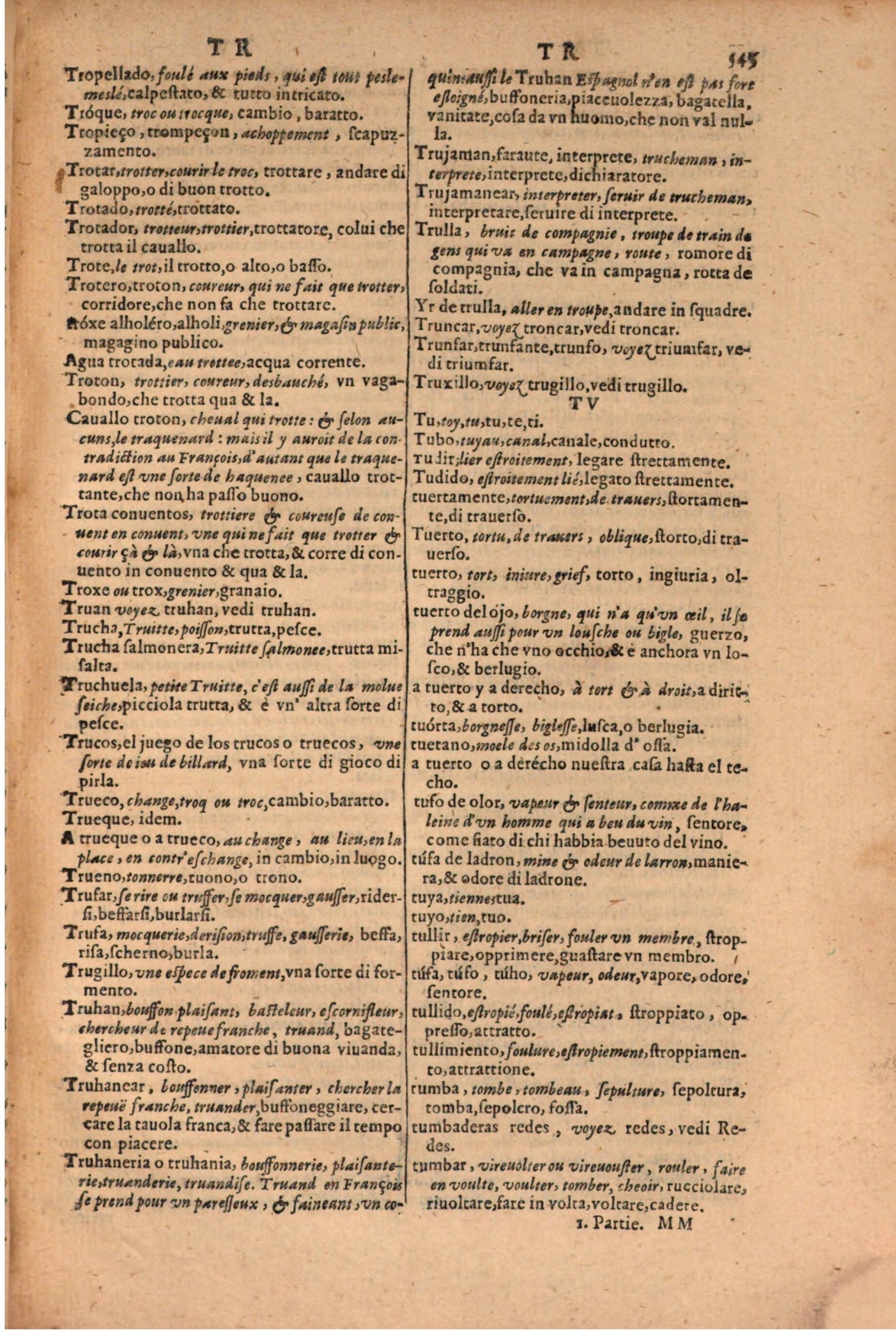 1606 - Samuel Crespin - Thresor des trois langues, francoise, italiene et espagnolle - BSB Munich
