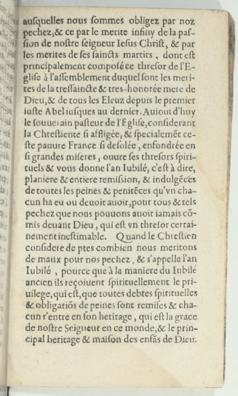 1590 - Jean Moreau - Discours du jubilé tiré du Trésor spirituel de l’Église - BnF