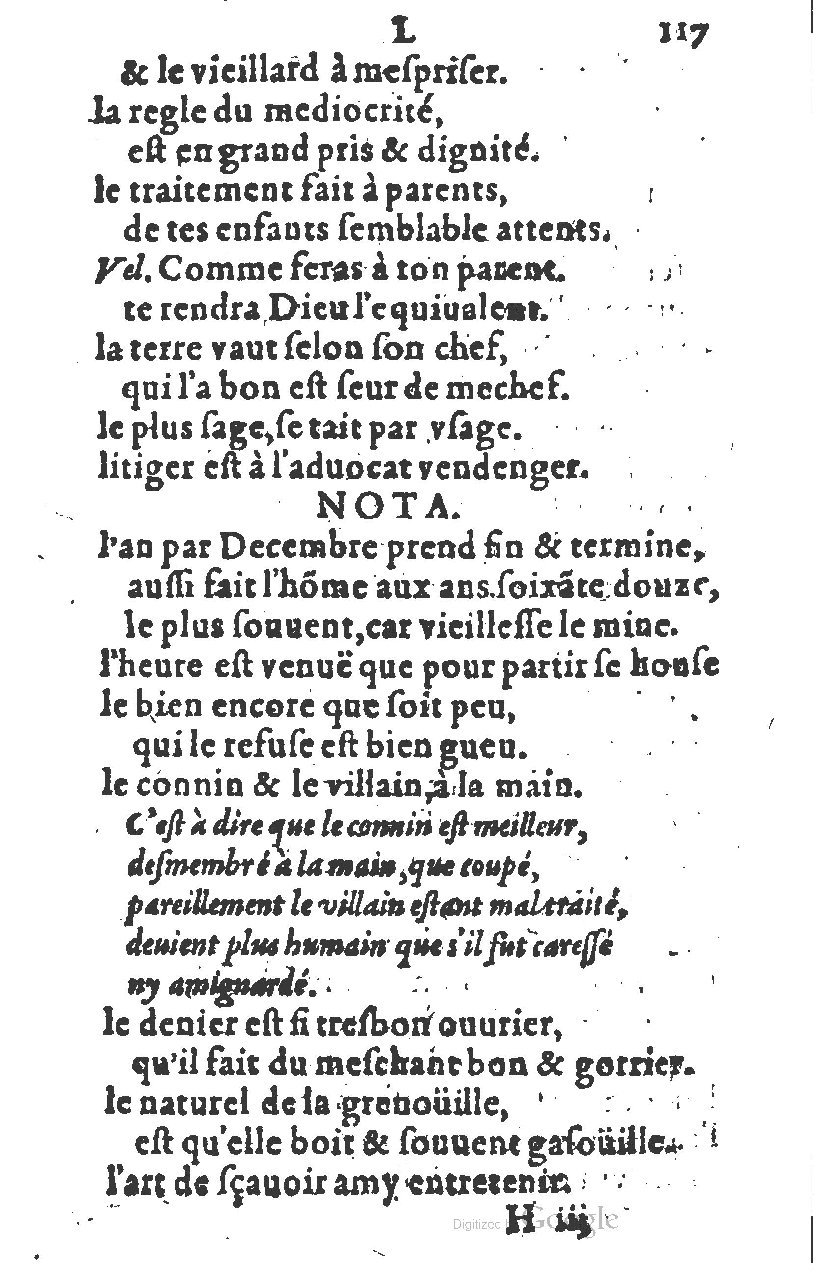1581 - Nicolas Bonfons  - Trésor des sentences dorées - Princeton