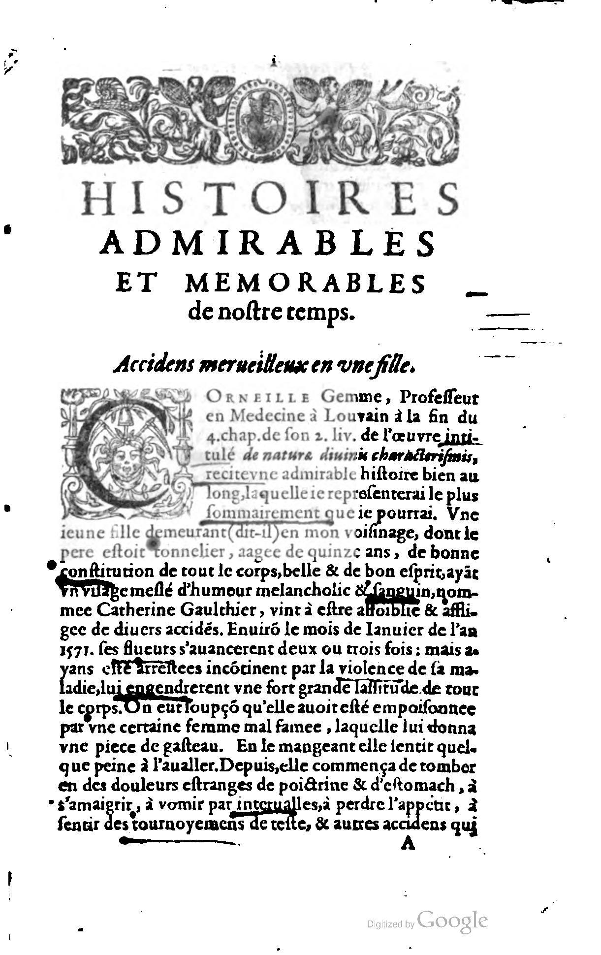 1620 - Samuel Crespin - Trésor d’histoires admirables et mémorables - BCU Lausanne