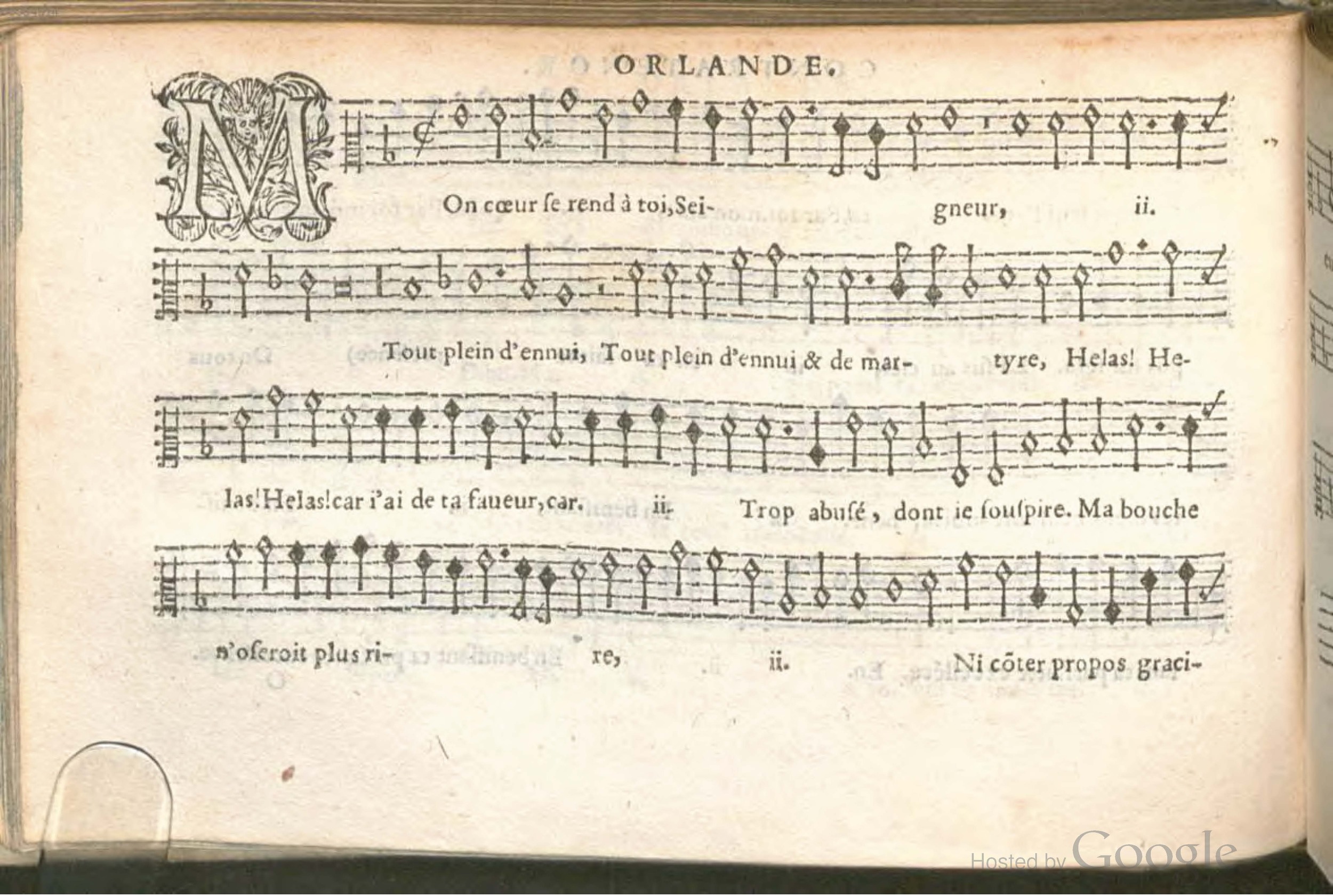 1576 - [Pierre de Saint-André] - Trésor de musique d’Orlande de Lassus Contratenor - BSB Munich