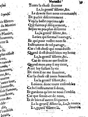 1623 - Jacques Cailloüé - Trésor ou recueil des chansons amoureuses - British Library