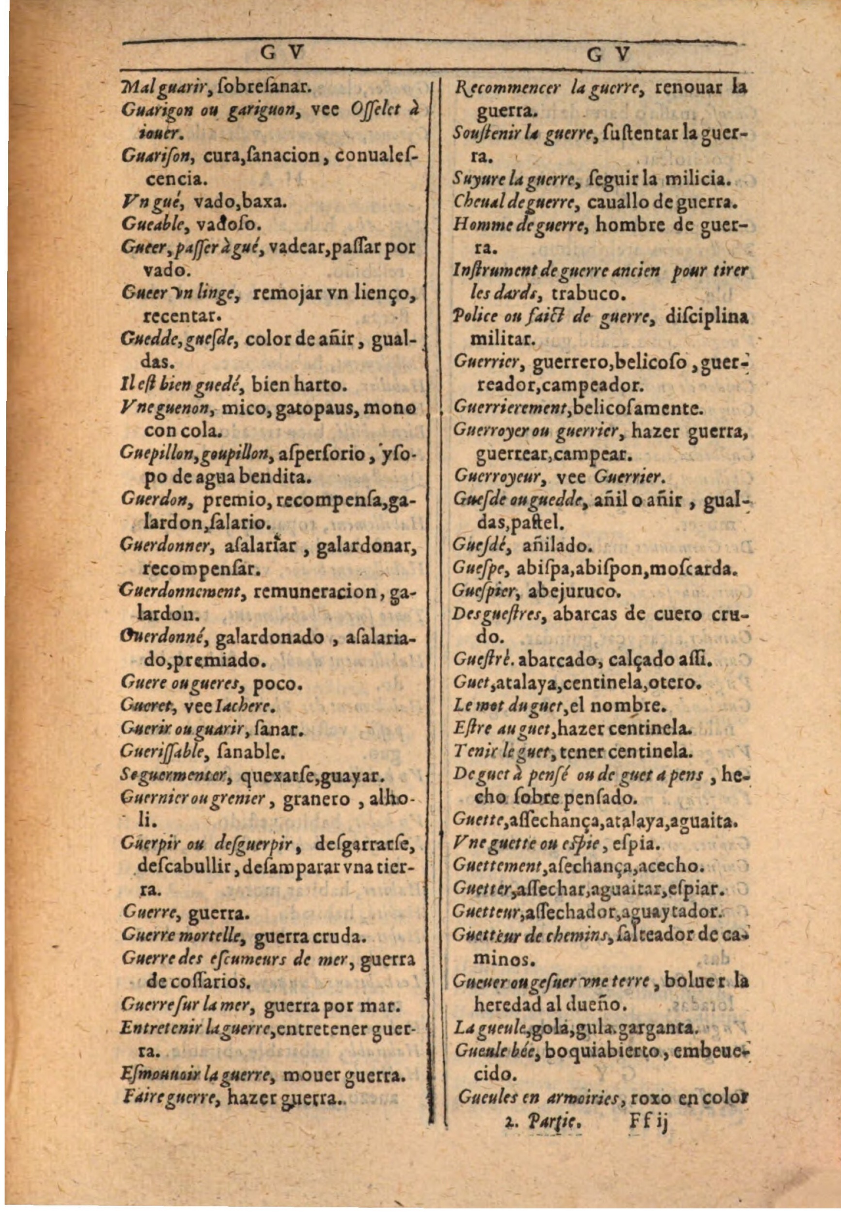 1607 - Marc Orry - Trésor des deux langues espagnole et française (Seconde partie) - BSB Munich