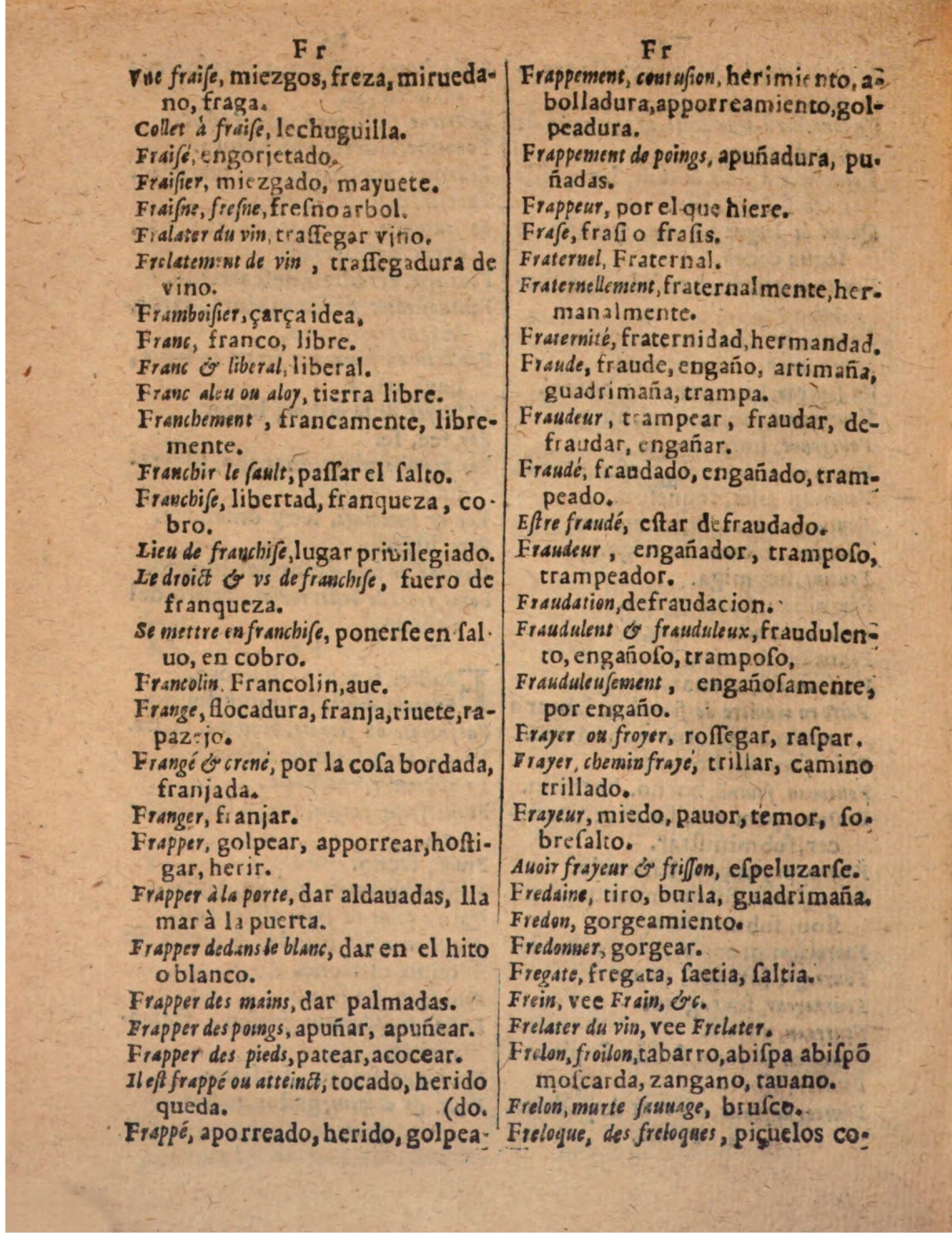 1624 - Hubert Antoine - Trésor des deux langues espagnole et française (Seconde partie) - BSB Munich