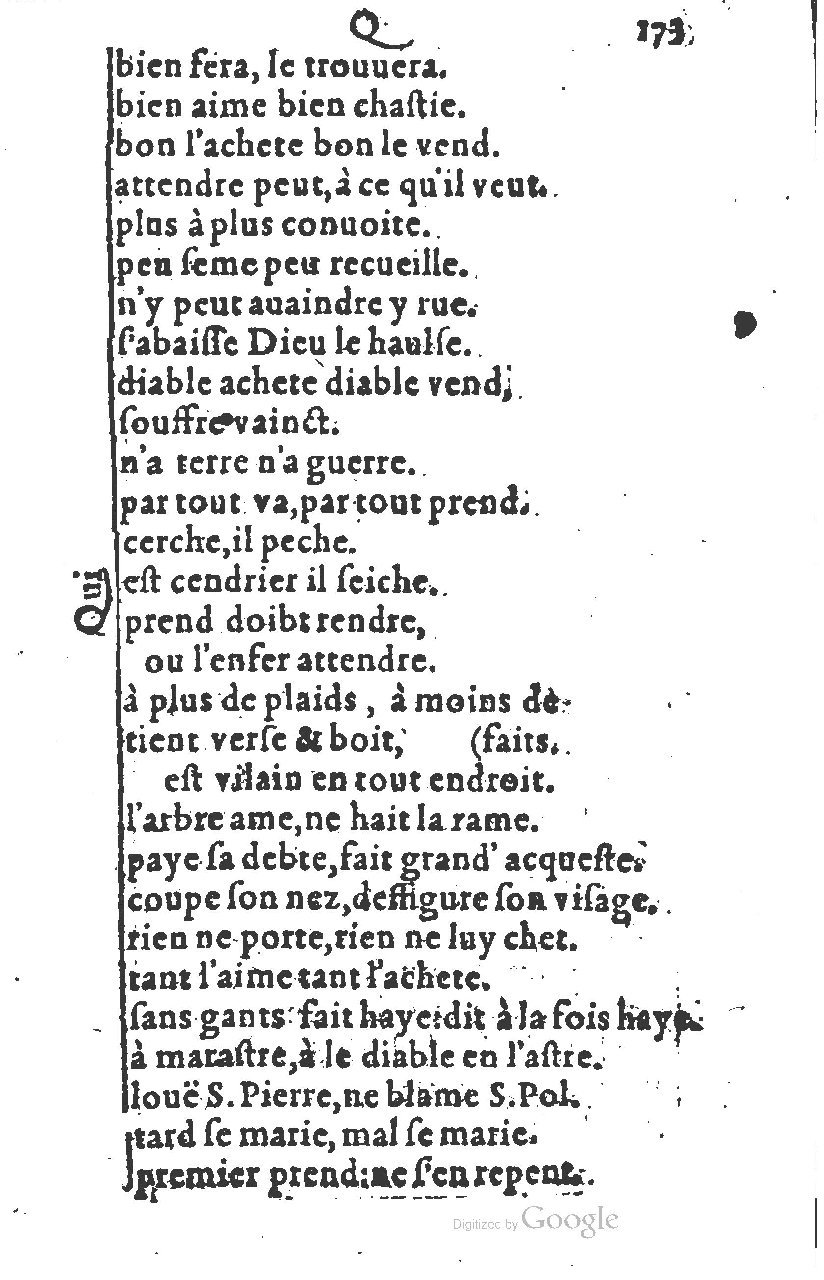 1581 - Nicolas Bonfons  - Trésor des sentences dorées - Princeton