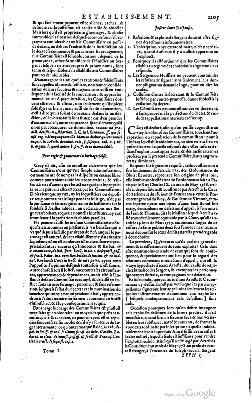 1629 - Veuve Nicolas Buon - Trésor du droit français (29620 T. 1) - BM Lyon