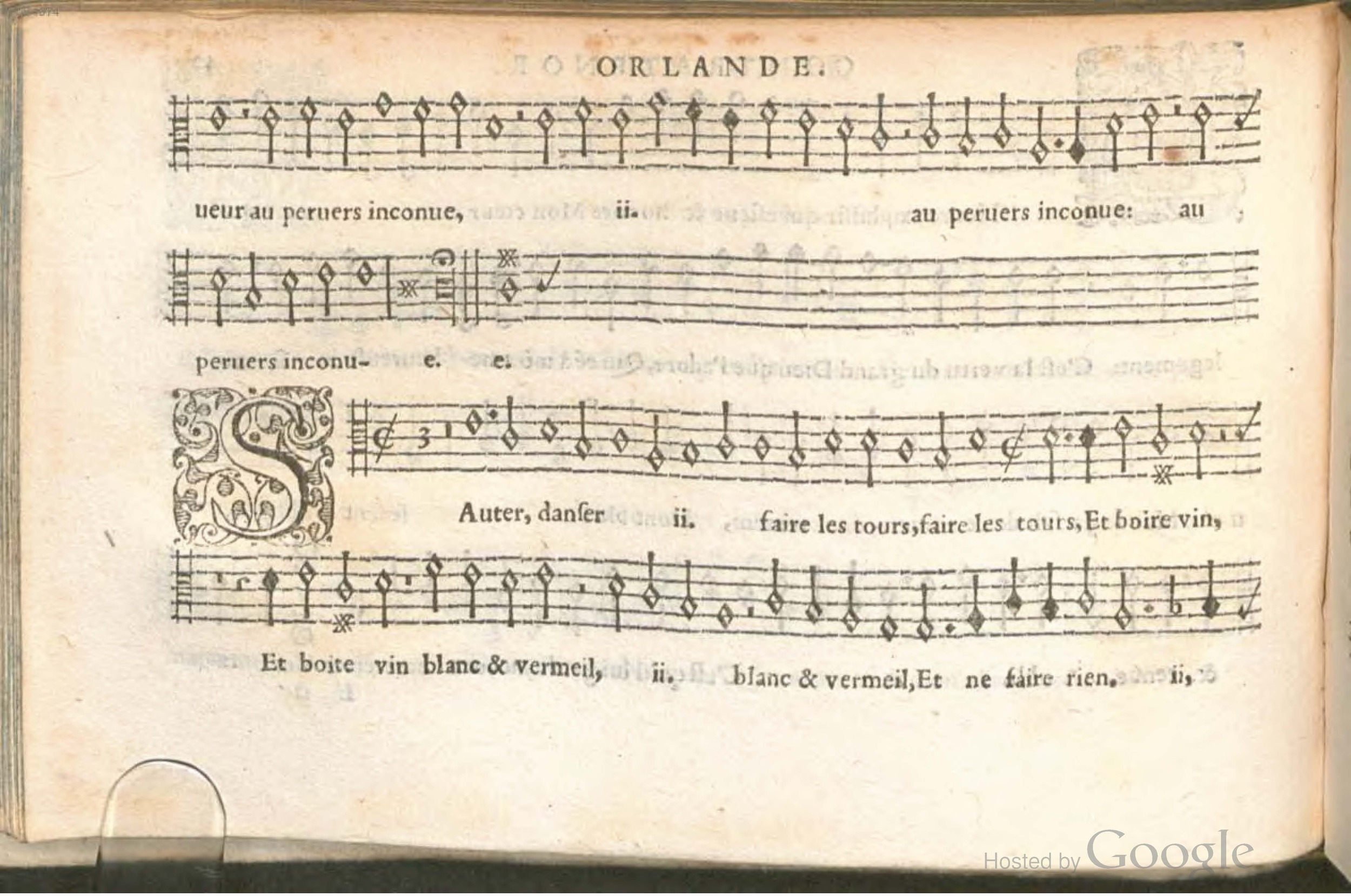 1576 - [Pierre de Saint-André] - Trésor de musique d’Orlande de Lassus Contratenor - BSB Munich