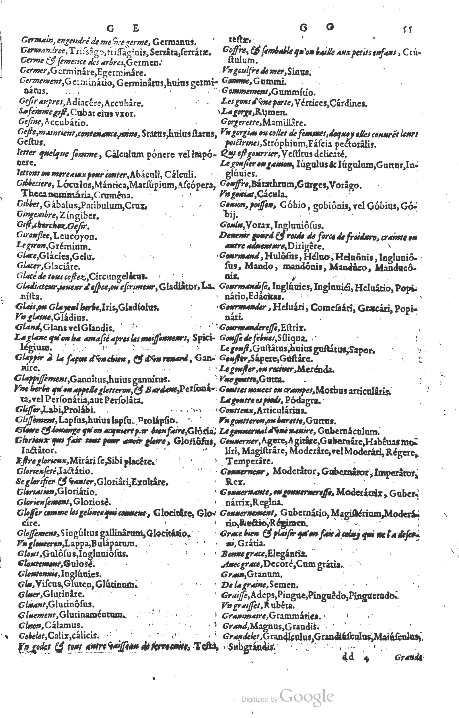 1578 - Louis Cloquemin - Trésor des mots et traits français - BSB Munich