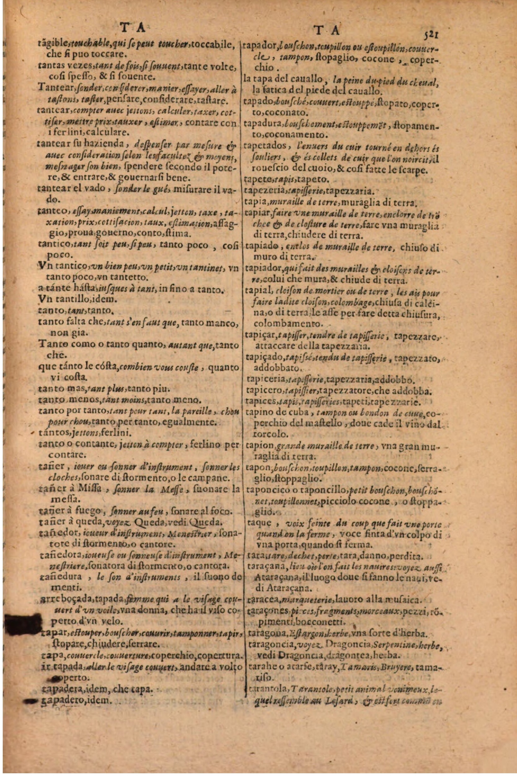 1606 - Samuel Crespin - Thresor des trois langues, francoise, italiene et espagnolle - BSB Munich