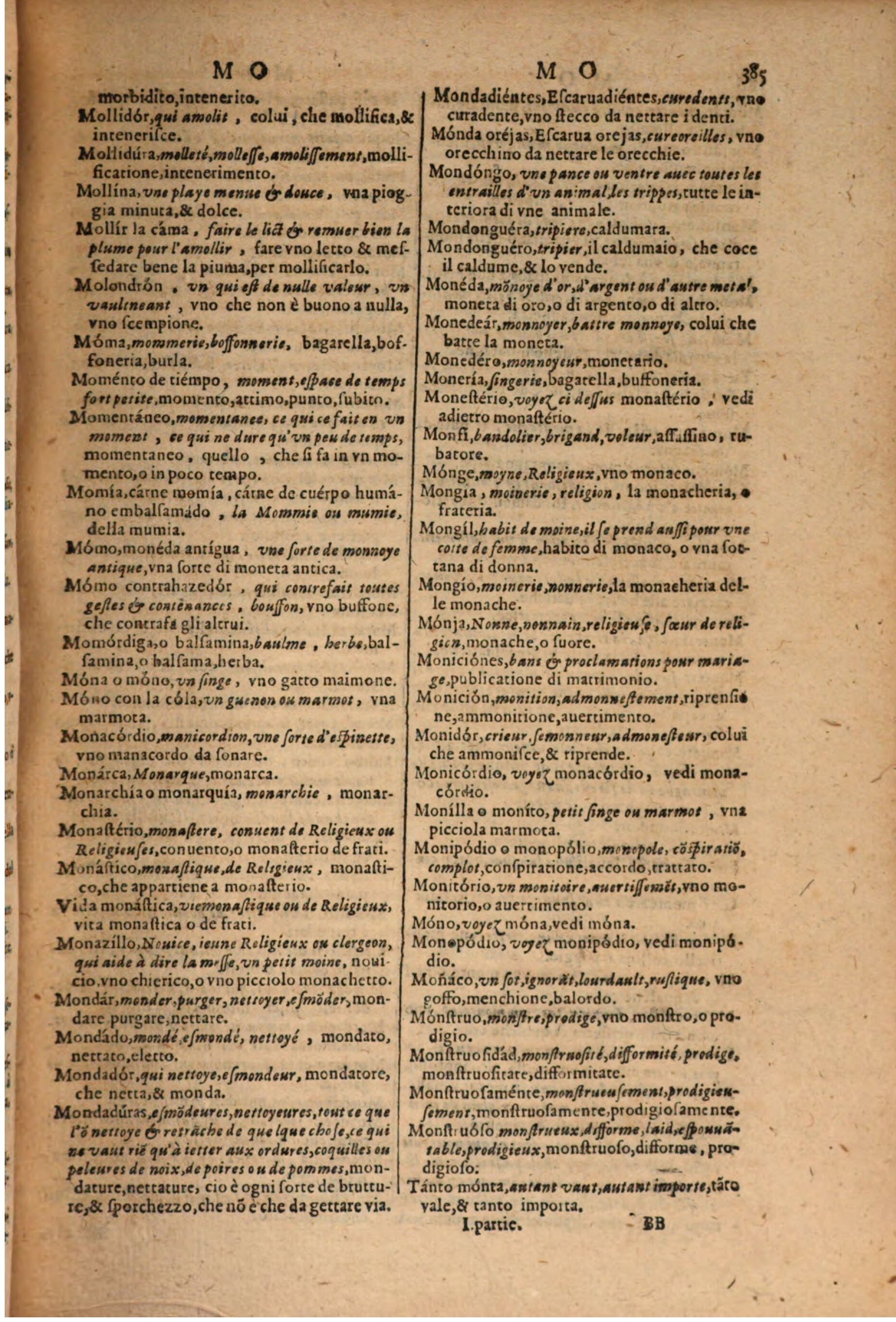 1606 - Samuel Crespin - Thresor des trois langues, francoise, italiene et espagnolle - BSB Munich