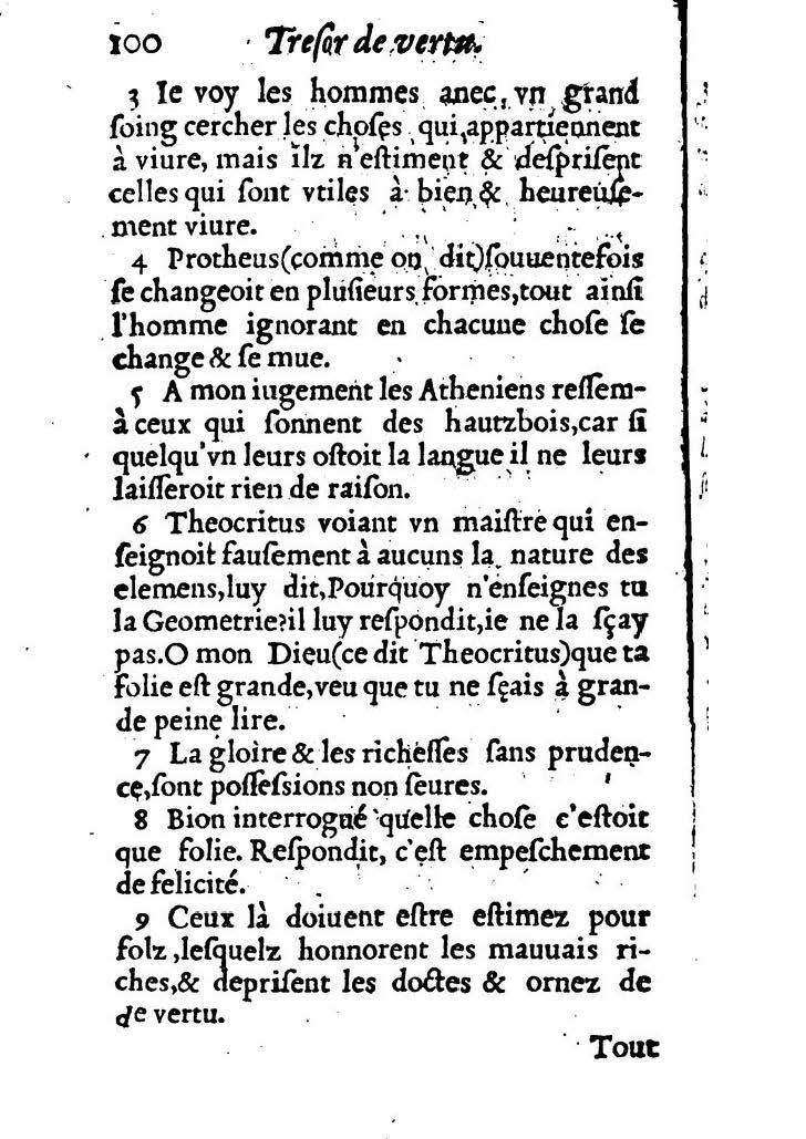 1558 - Nicolas Perrineau et Jean Temporal - Trésor de vertu - BM Lyon 1558 - Nicolas Perrineau et Jean Temporal - Trésor de vertu - BM Lyon