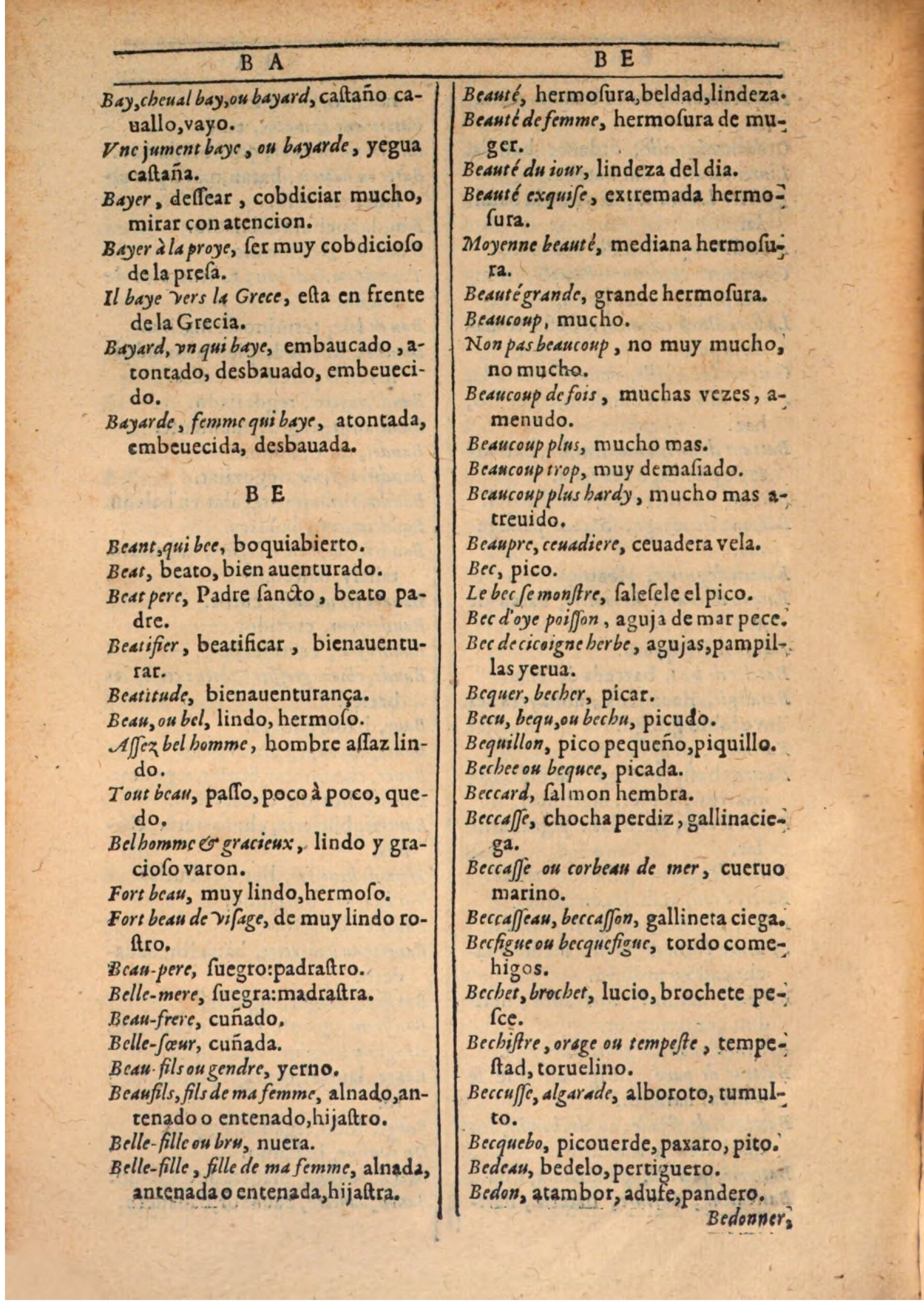 1607 - Marc Orry - Trésor des deux langues espagnole et française (Seconde partie) - BSB Munich