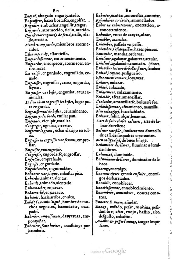 1621 - Adrian Tiffaine - Trésor des deux langues espagnole et française - BM Lyon