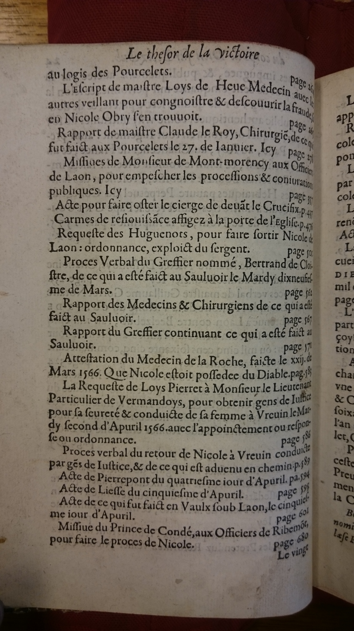 1578 - Nicolas Chesneau - Trésor et entière histoire de la triomphante victoire du corps de Dieu sur l’esprit malin - BM Lyon