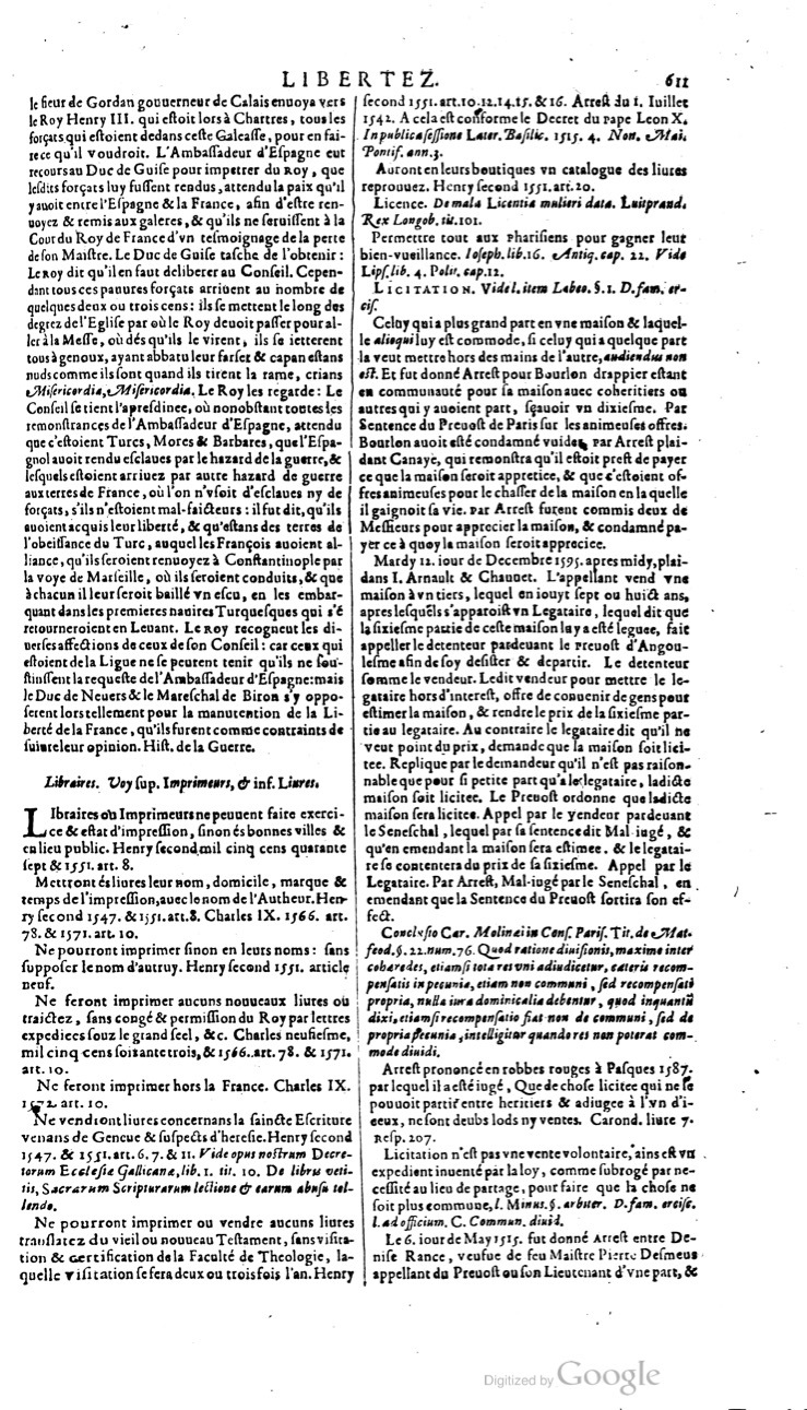 1629 - Veuve Nicolas Buon - Trésor du droit français (21754 T. 2) - BM Lyon