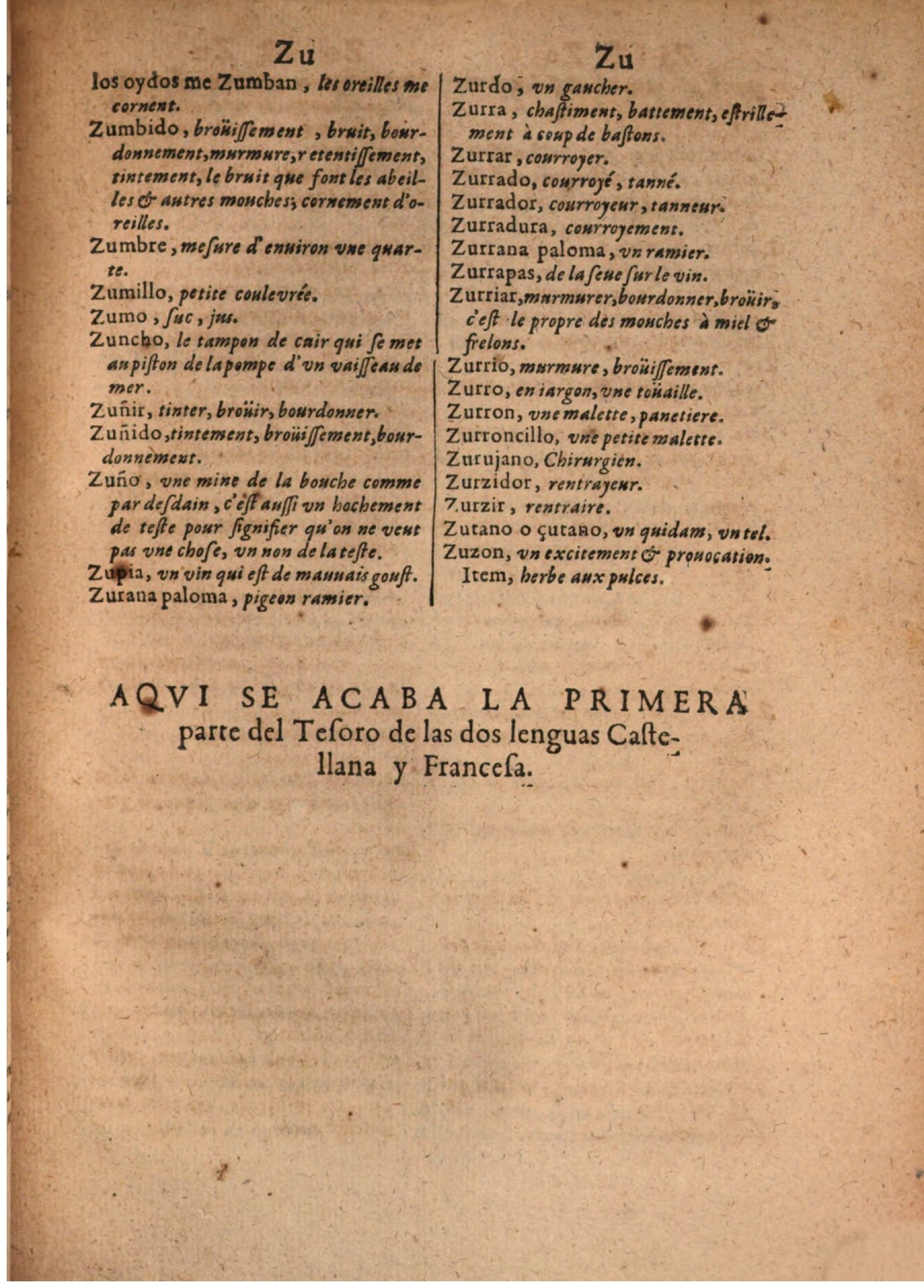 1645 - A. de Sommaville et A. Courbé - Trésor des deux langues espagnole et française - BSB Munich