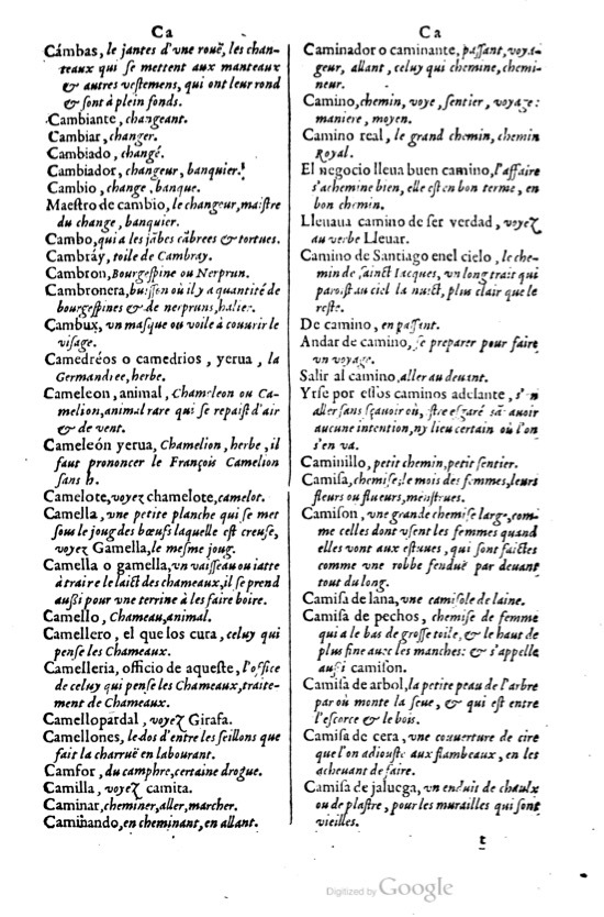 1621 - Adrian Tiffaine - Trésor des deux langues espagnole et française - BM Lyon