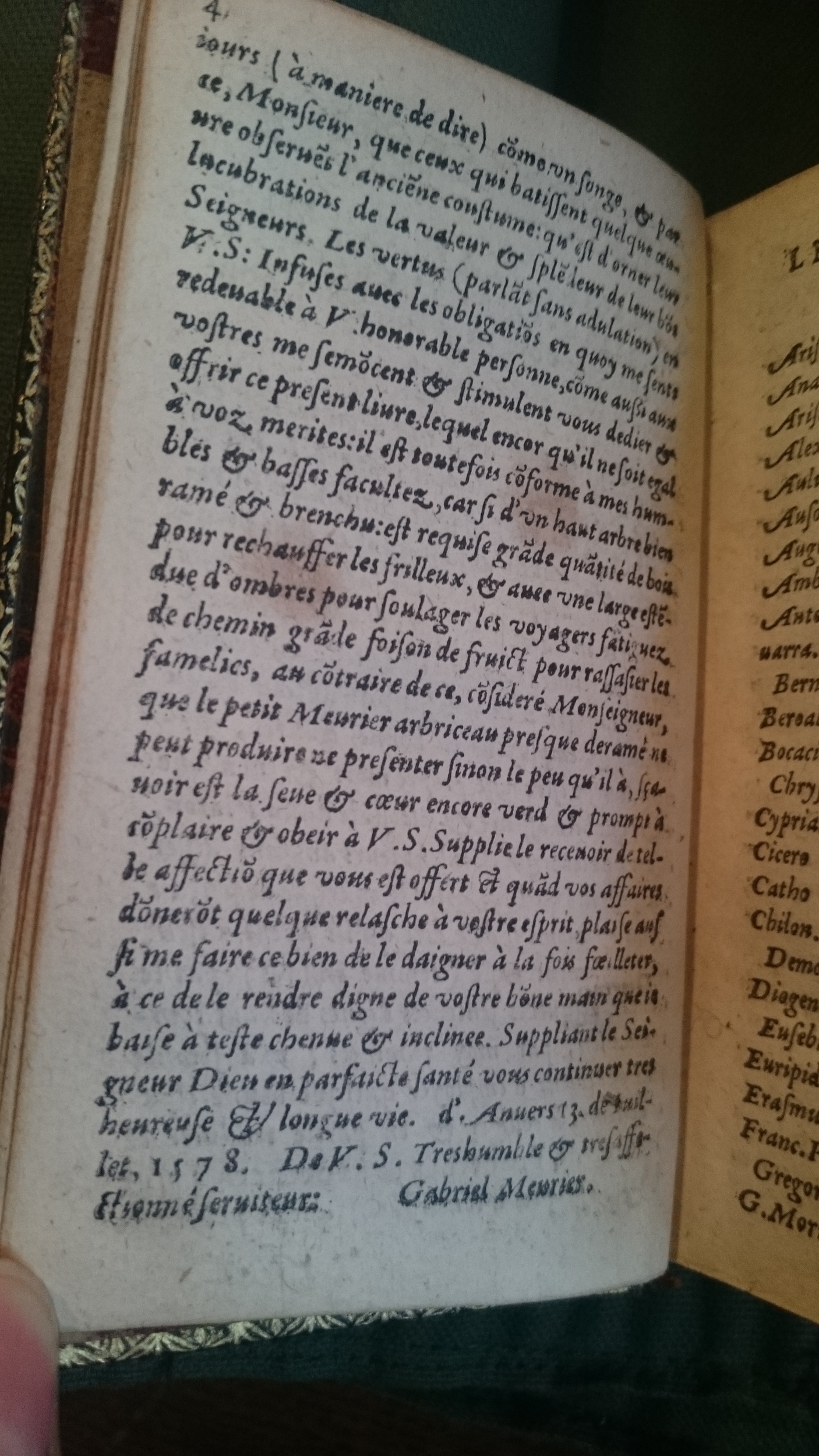 1582 - Nicolas Bonfons - Trésor des sentences dorées - BnF Arsenal