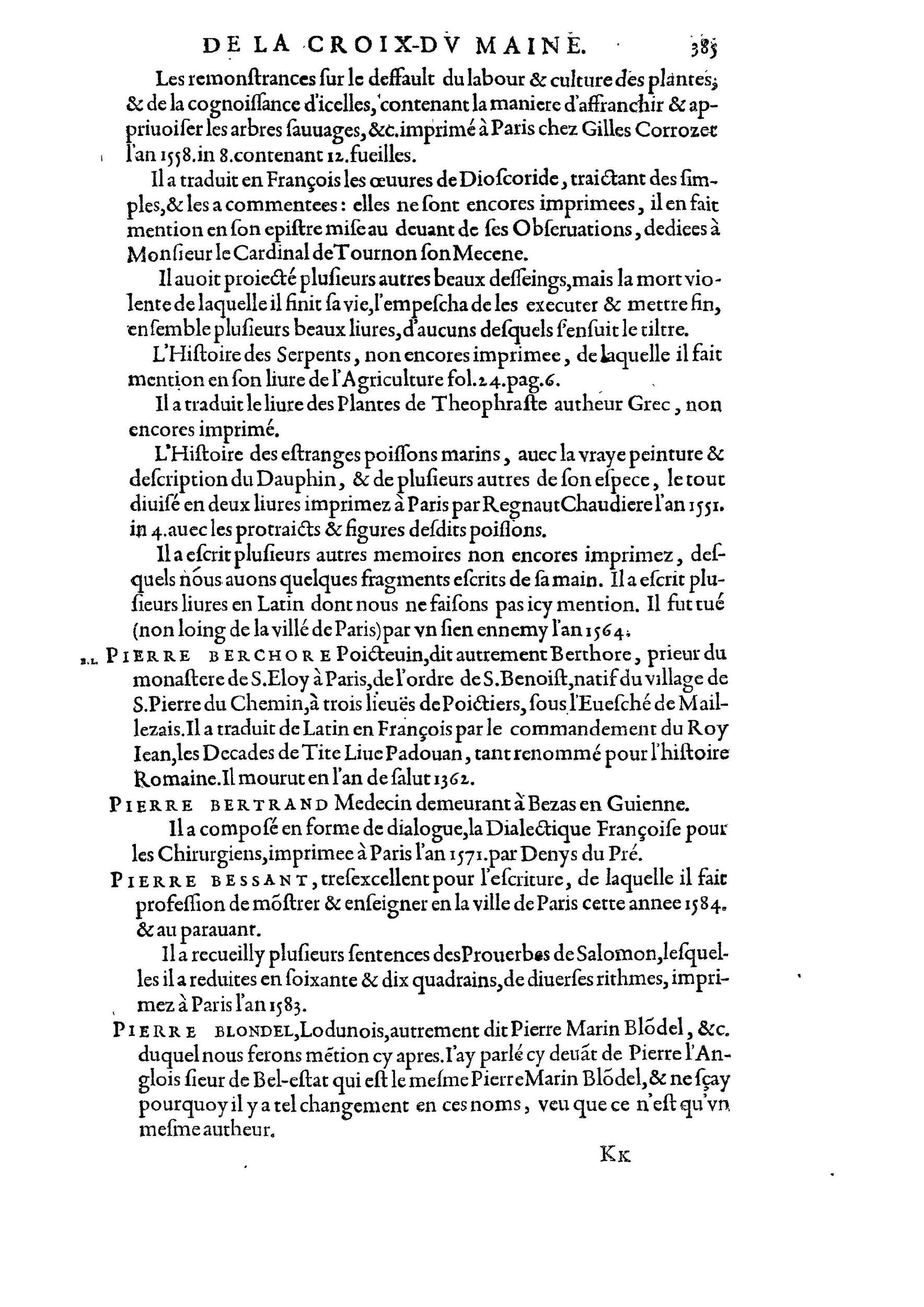 1584 - Abel L&#039;Angelier - Bibliothèques françaises - BnF