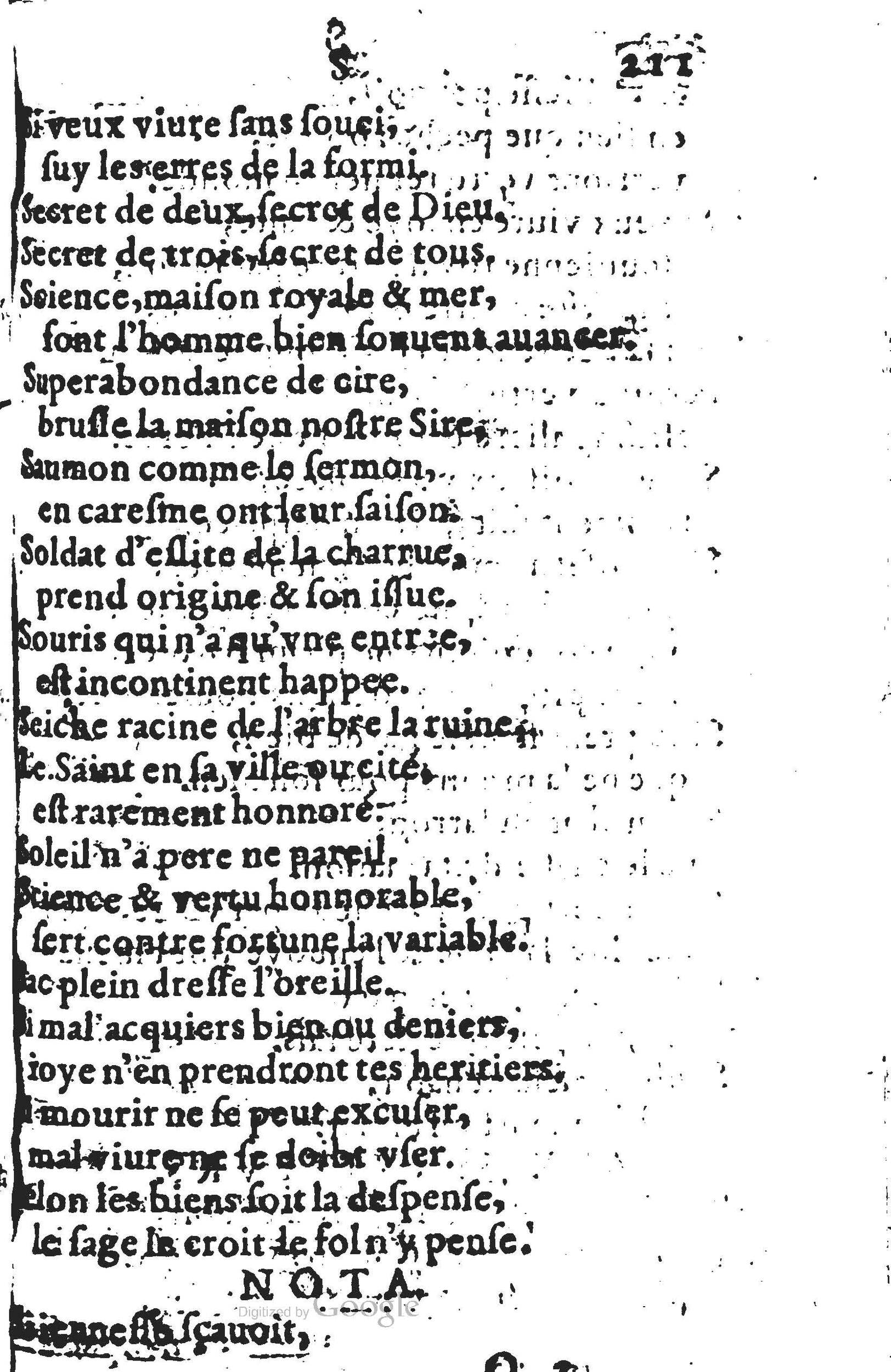 1578 - Nicolas Lescuyer - Trésor des sentences dorées - UGent