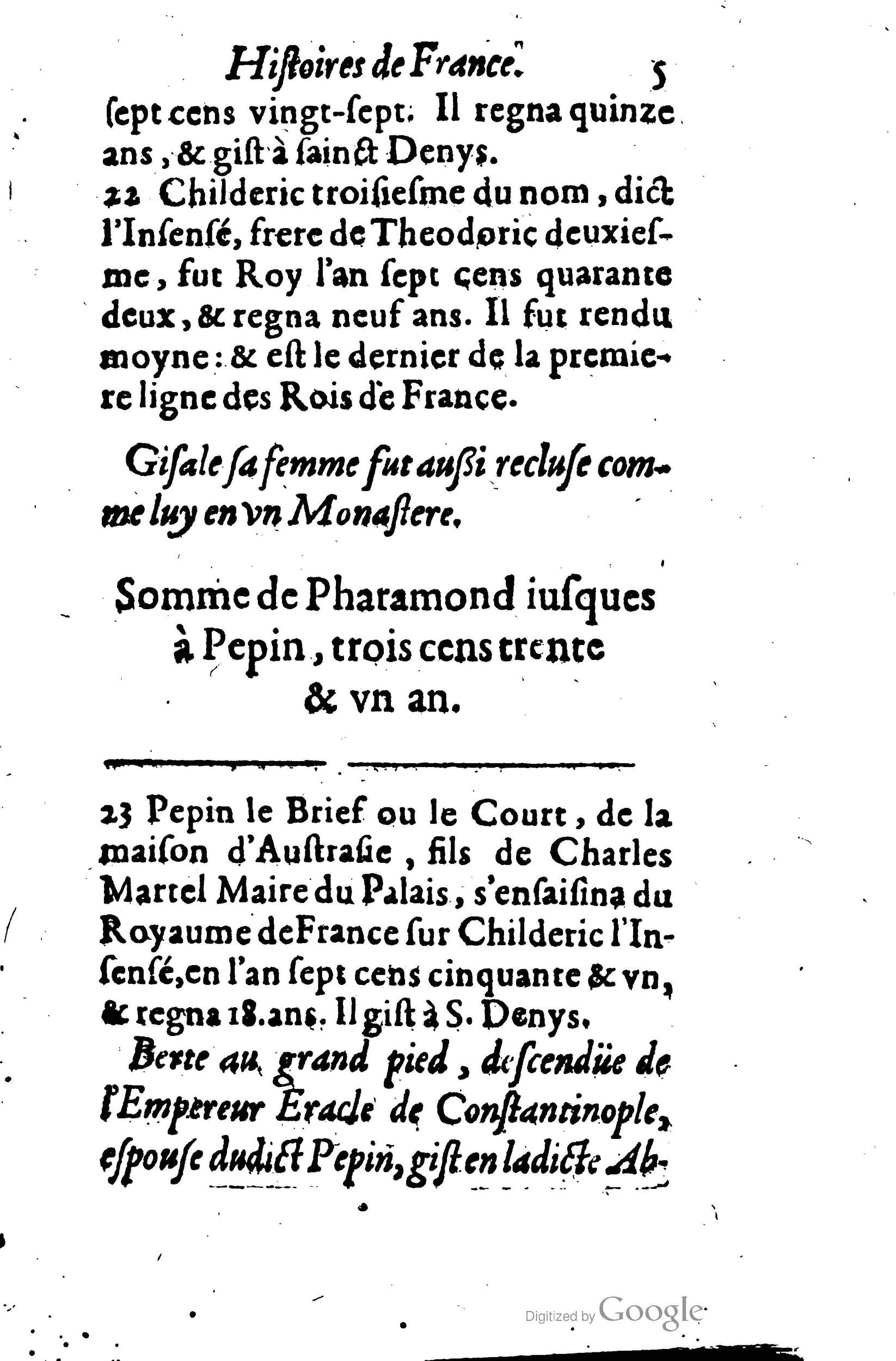 1619 - Jean Corrozet - Trésor des histoires de France - BSB Munich