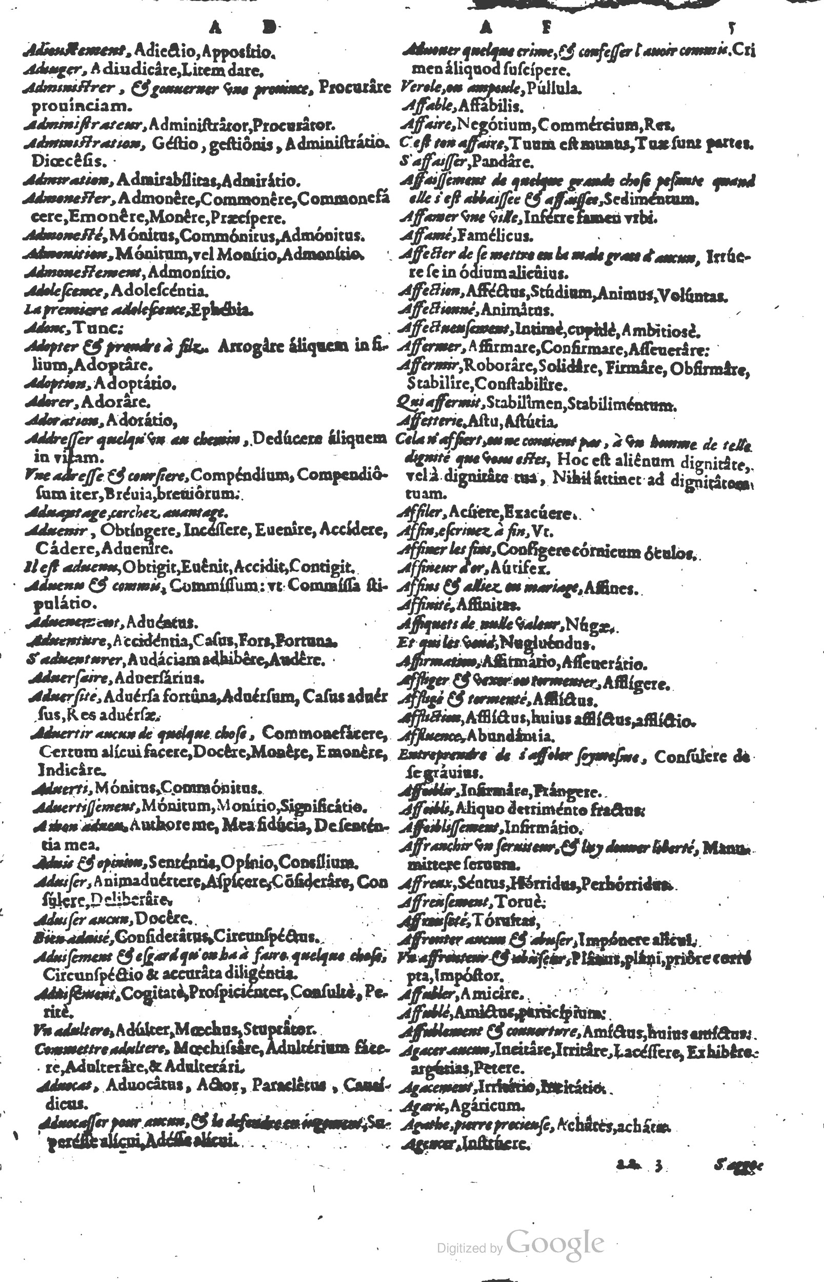 1578 - Louis Cloquemin - Trésor des mots et traits français - BSB Munich