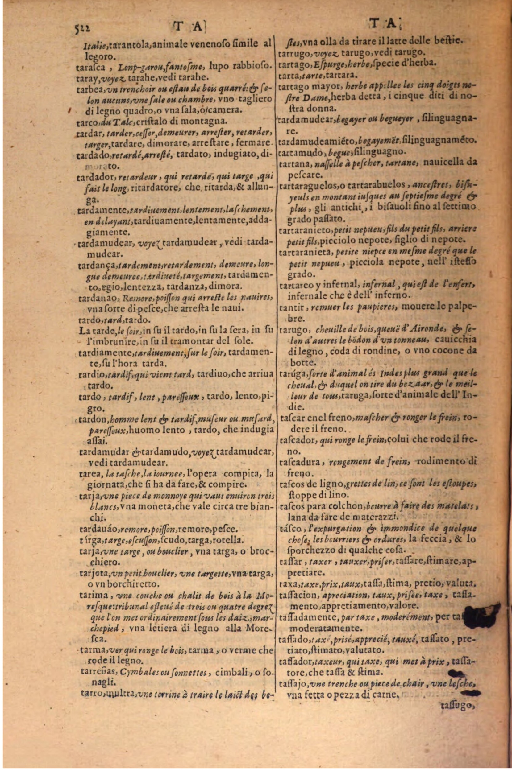 1606 - Samuel Crespin - Thresor des trois langues, francoise, italiene et espagnolle - BSB Munich