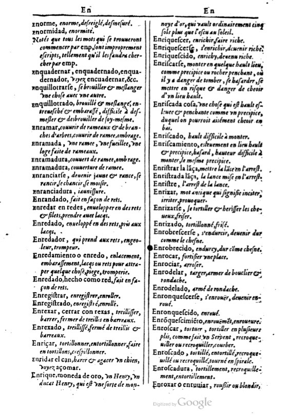 1616 - Veuve Marc Orry - Trésor des deux langues espagnole et française (Première et Seconde parties) - BM Lyon