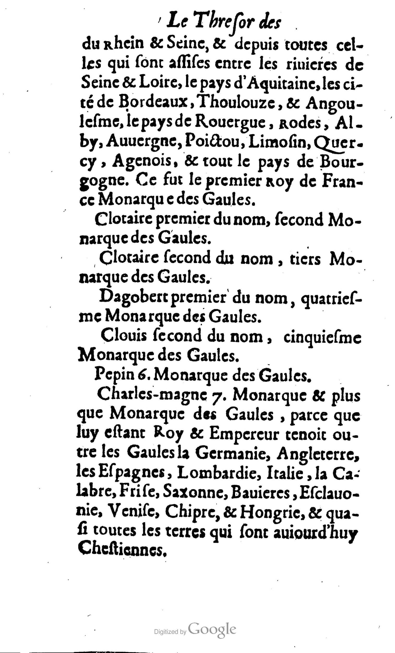 1638 - Jean Corrozet - Trésor des histoires de France - BM Lyon