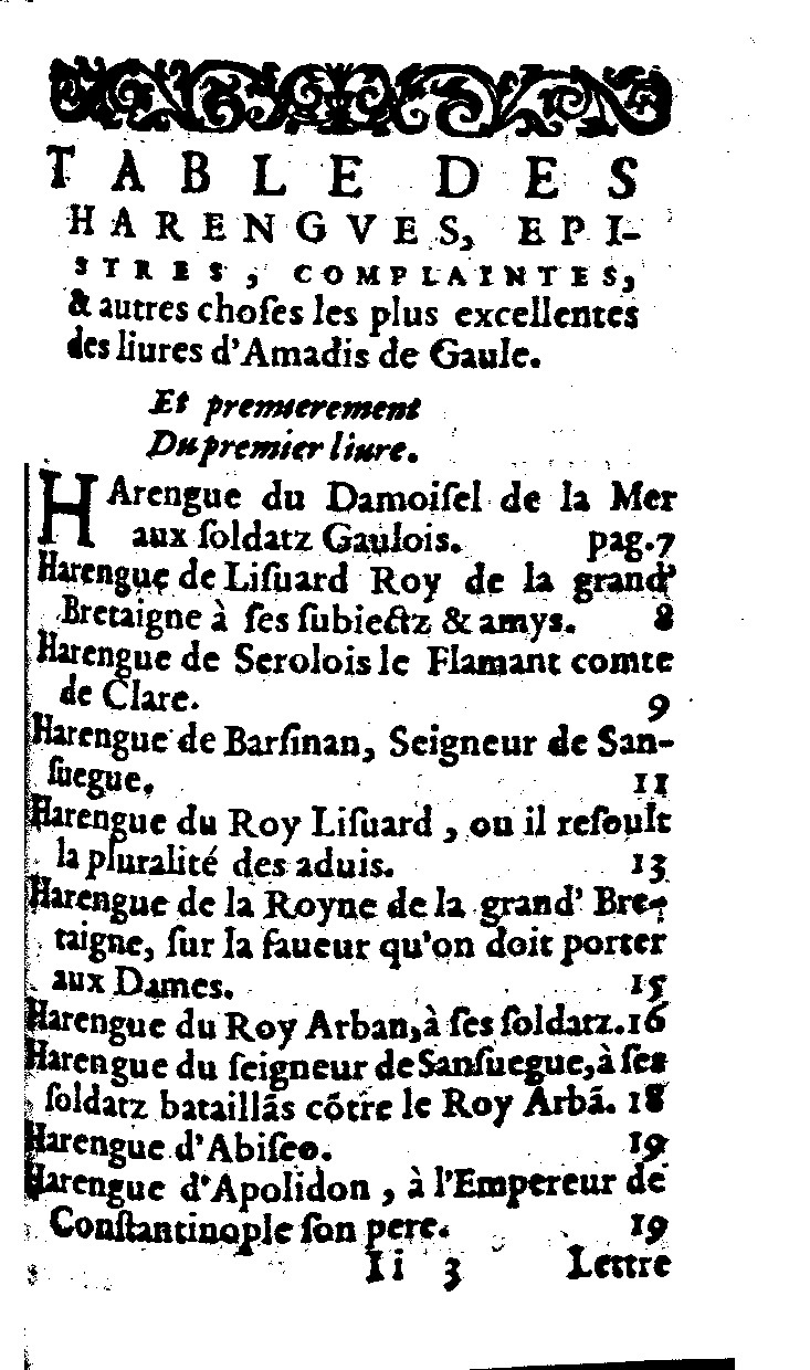 1562 - Jean d’Ogerolles et Gabriel Cotier - Trésor des Amadis - Lucerne