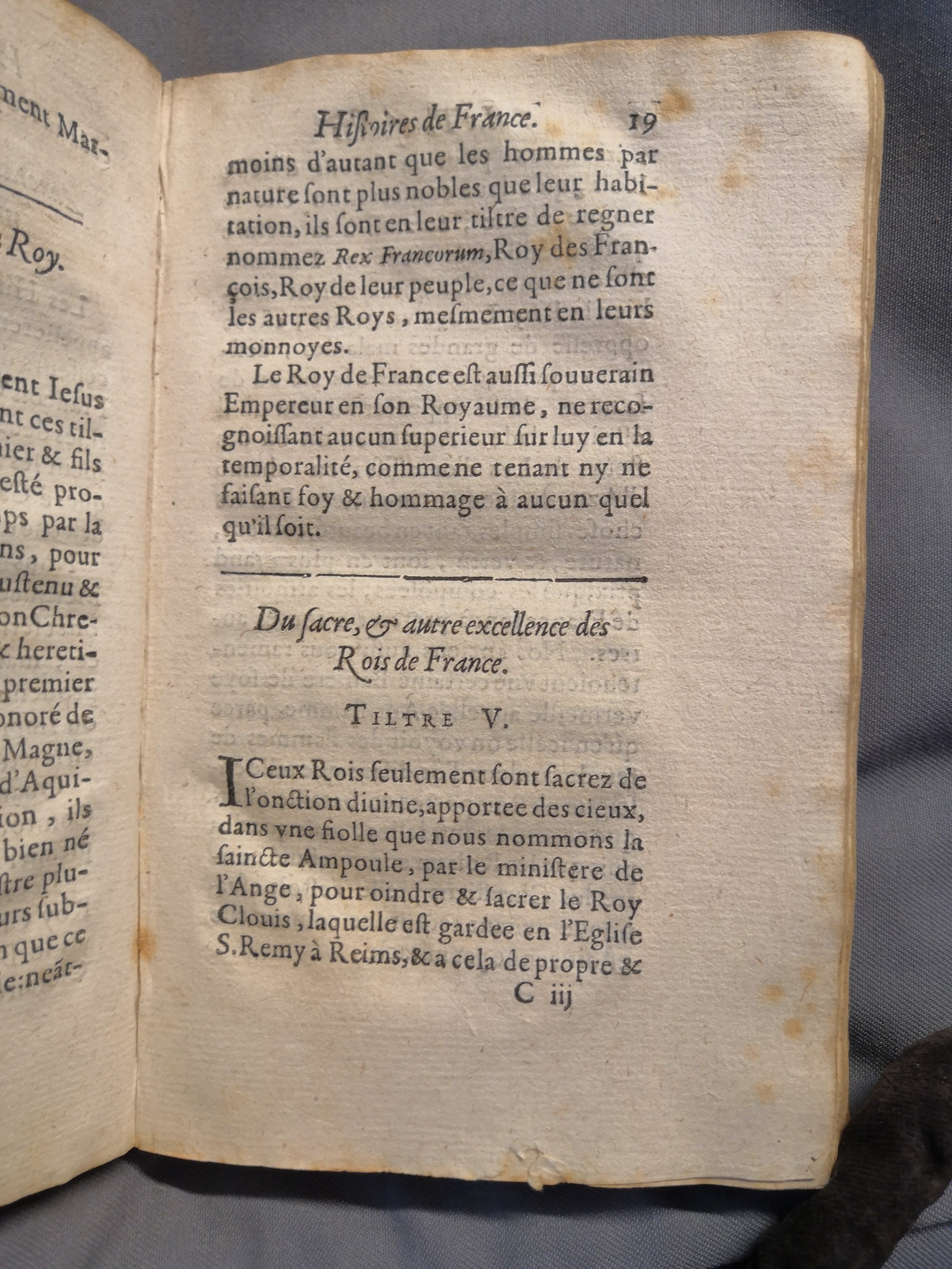 1614 - Jean Corrozet - Trésor des histoires de France - Amsterdam