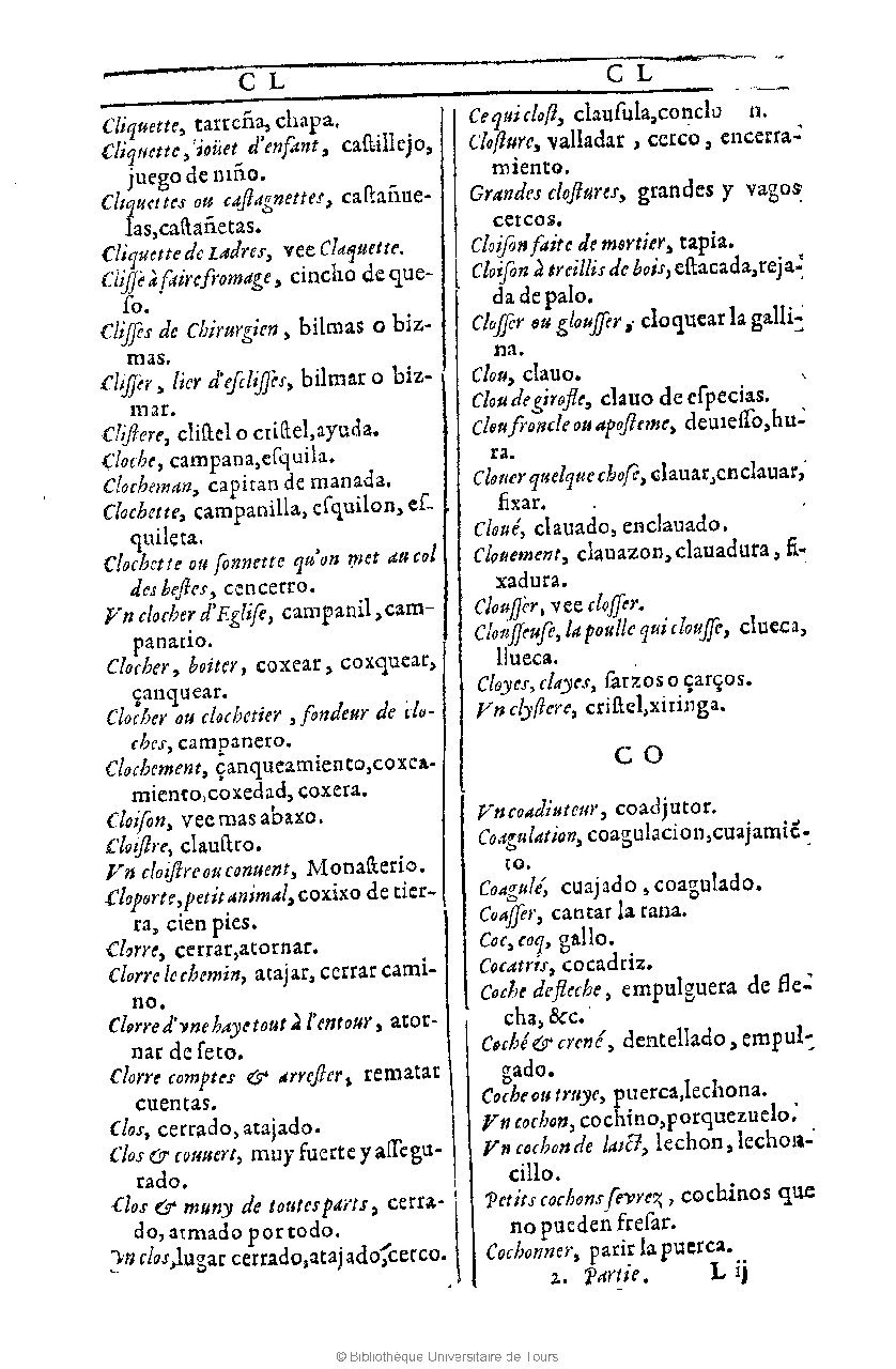 1607 - Marc Orry - Trésor des deux langues espagnole et française (Première et Seconde parties) - BU Tours