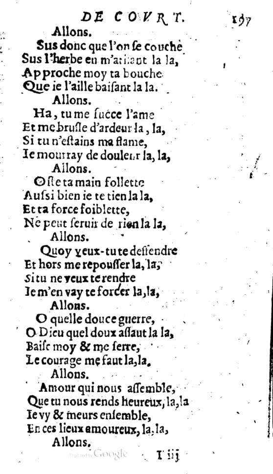 1606 - Théodore Reinsart - Trésor des chansons amoureuses recueillies des plus excellents airs de cour - Livre I - NK ČR Prague