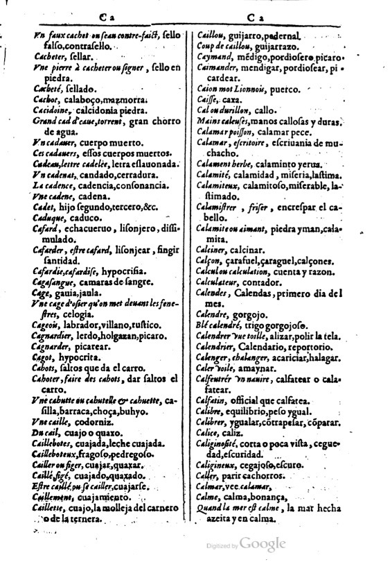 1616 - Veuve Marc Orry - Trésor des deux langues espagnole et française (Première et Seconde parties) - BM Lyon