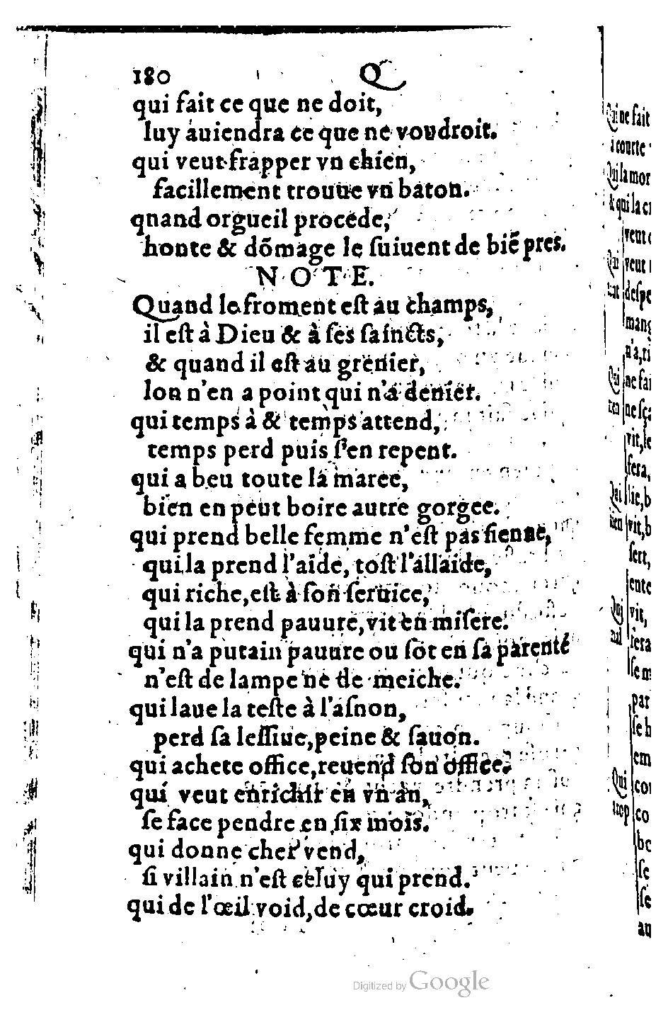 1582 - Nicolas Bonfons - Trésor des sentences dorées - BM Lyon
