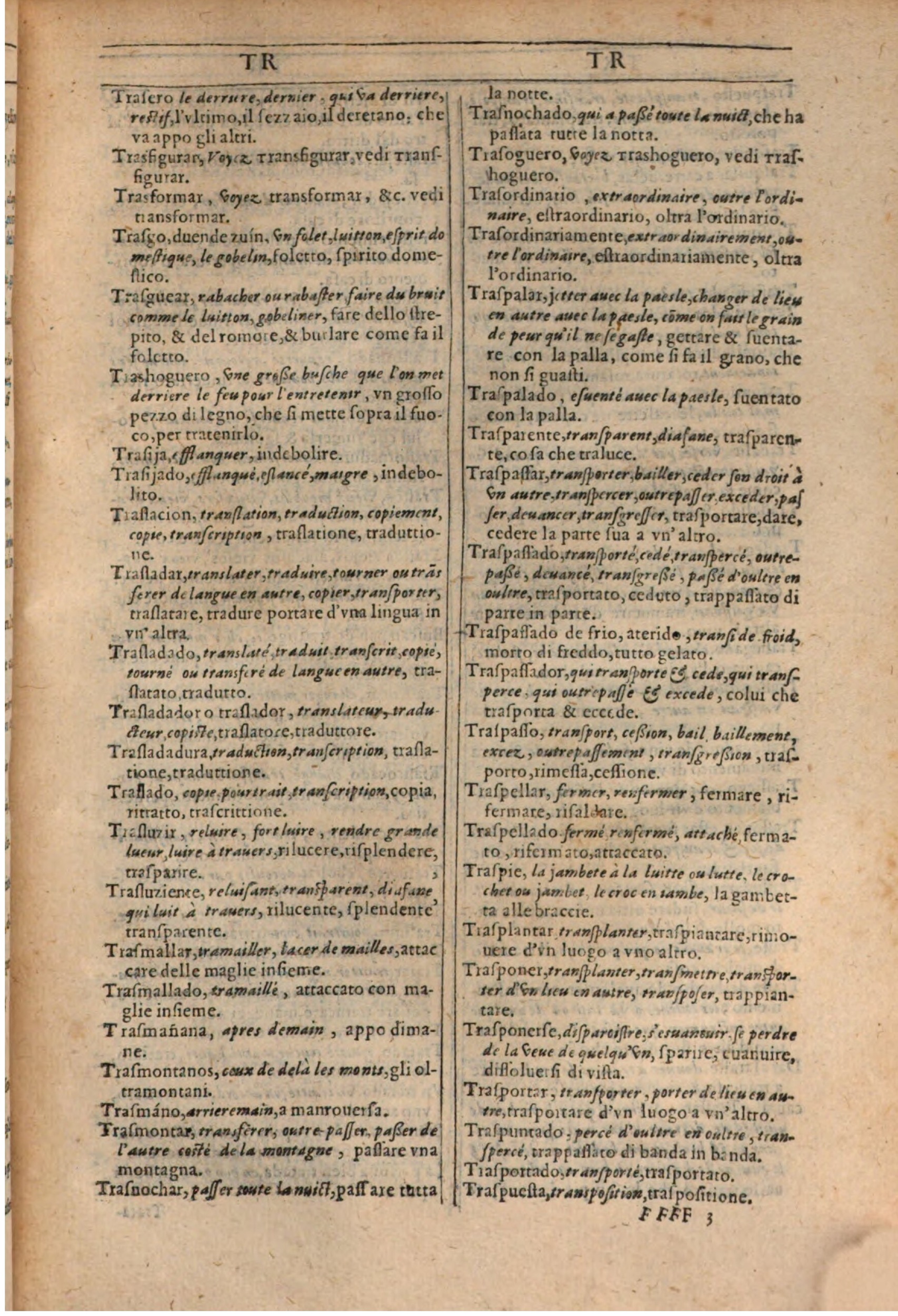 1609 - Philippe Albert et Alexandre Pernet - Trésor des trois langues française, italienne et espagnole (Première partie) - BSB Munich