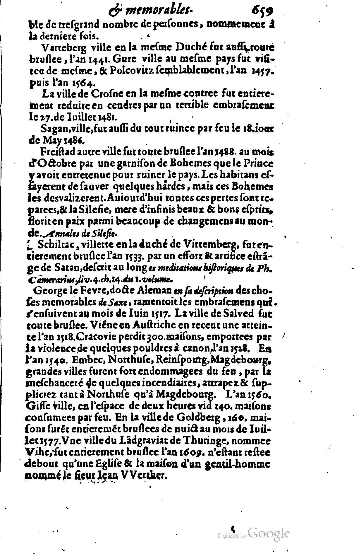 1628 - Jacques Crespin - Trésor d’histoires admirables et mémorables - BSB Munich