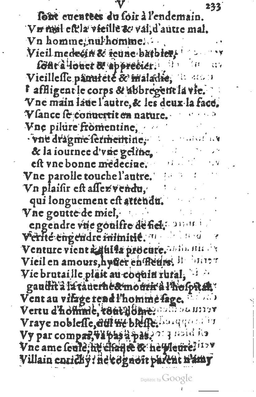 1581 - Nicolas Bonfons  - Trésor des sentences dorées - Princeton