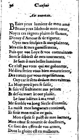 1623 - Jacques Cailloüé - Trésor ou recueil des chansons amoureuses - British Library