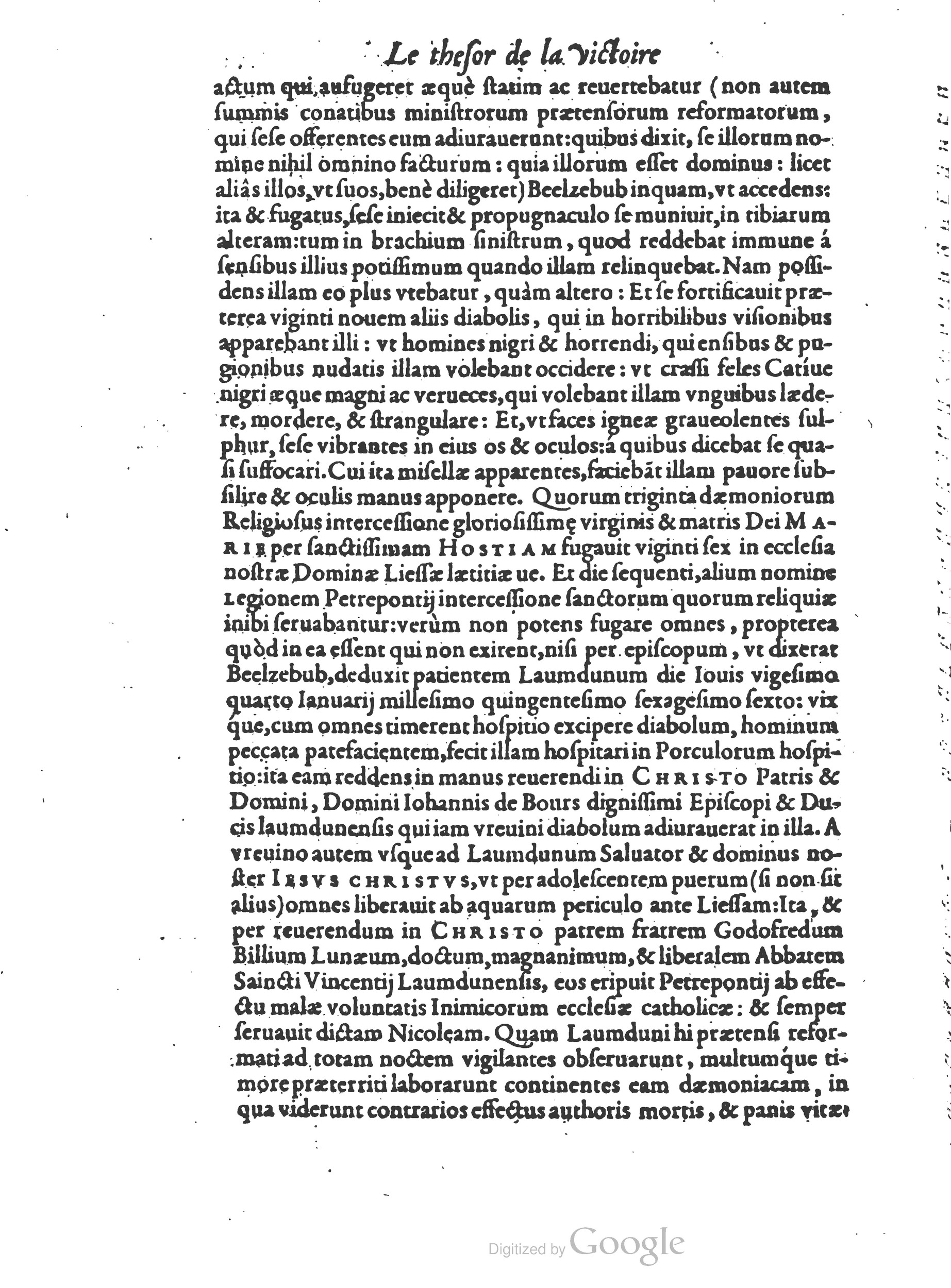 1578 - Nicolas Chesneau - Trésor et entière histoire de la triomphante victoire du corps de Dieu sur l’esprit malin - British Library