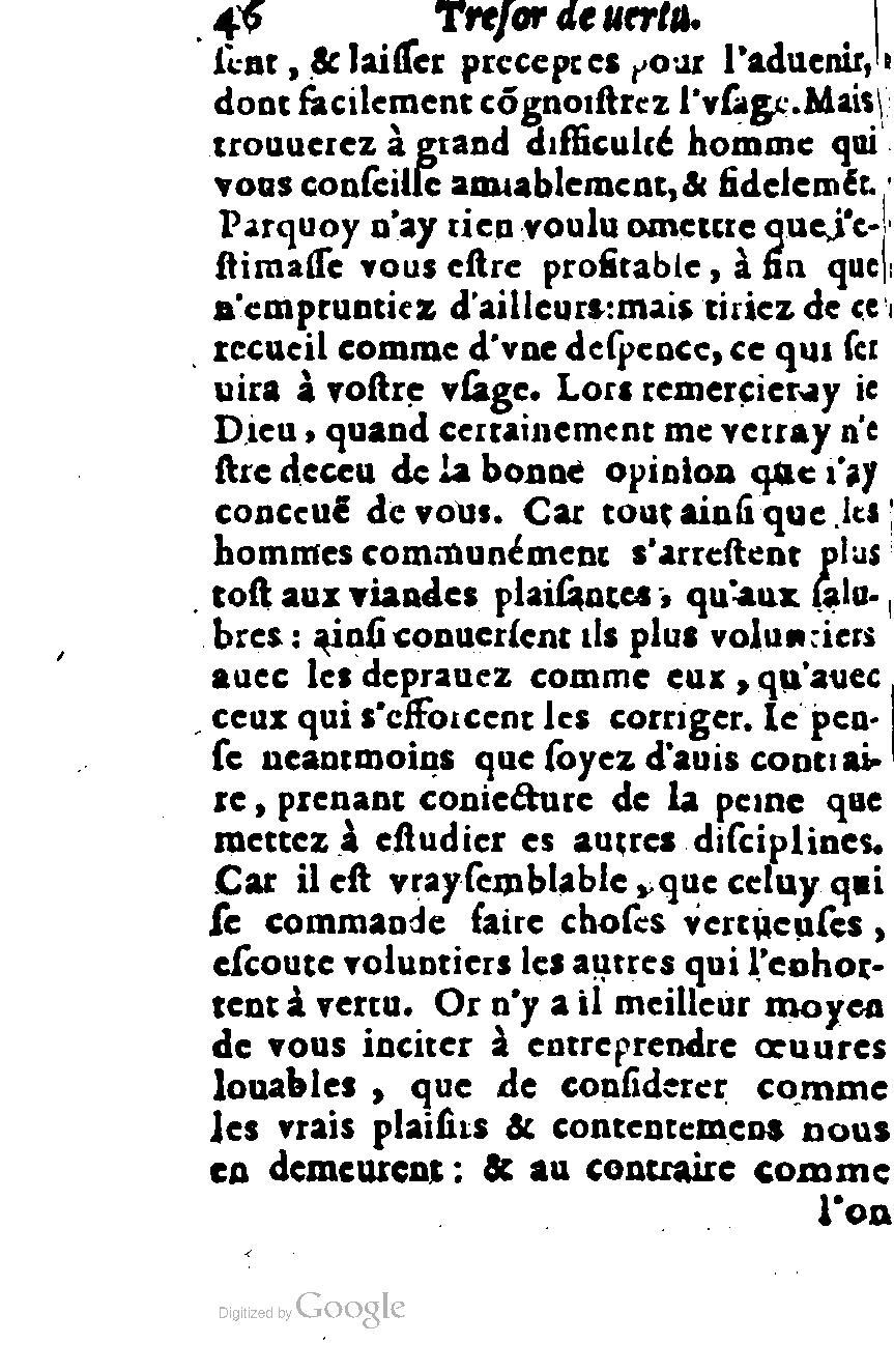 1576 - Benoît Rigaud - Trésor de vertu - British Library