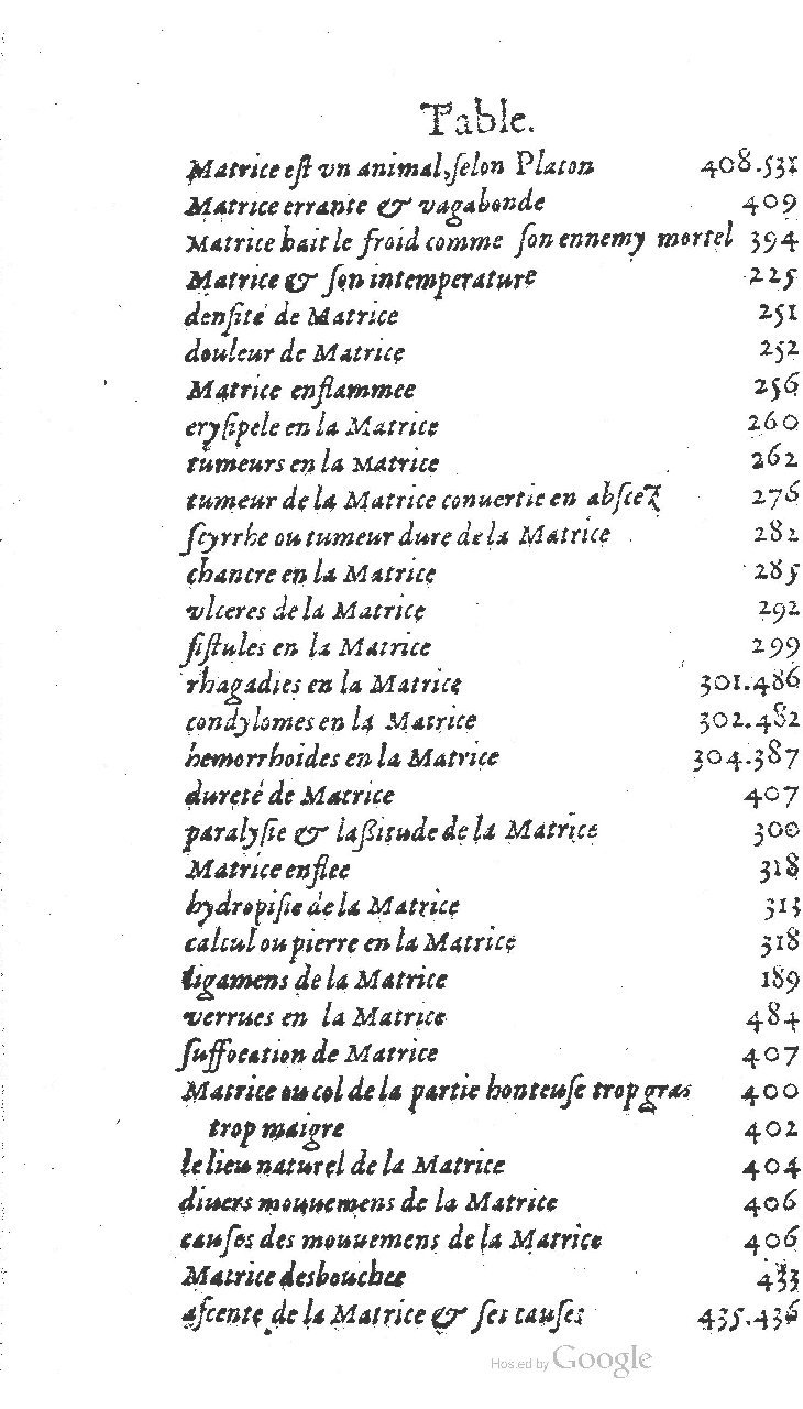 1585 - Jacques du Puis - Trésor des remèdes secrets pour les maladies des femmes - BnF