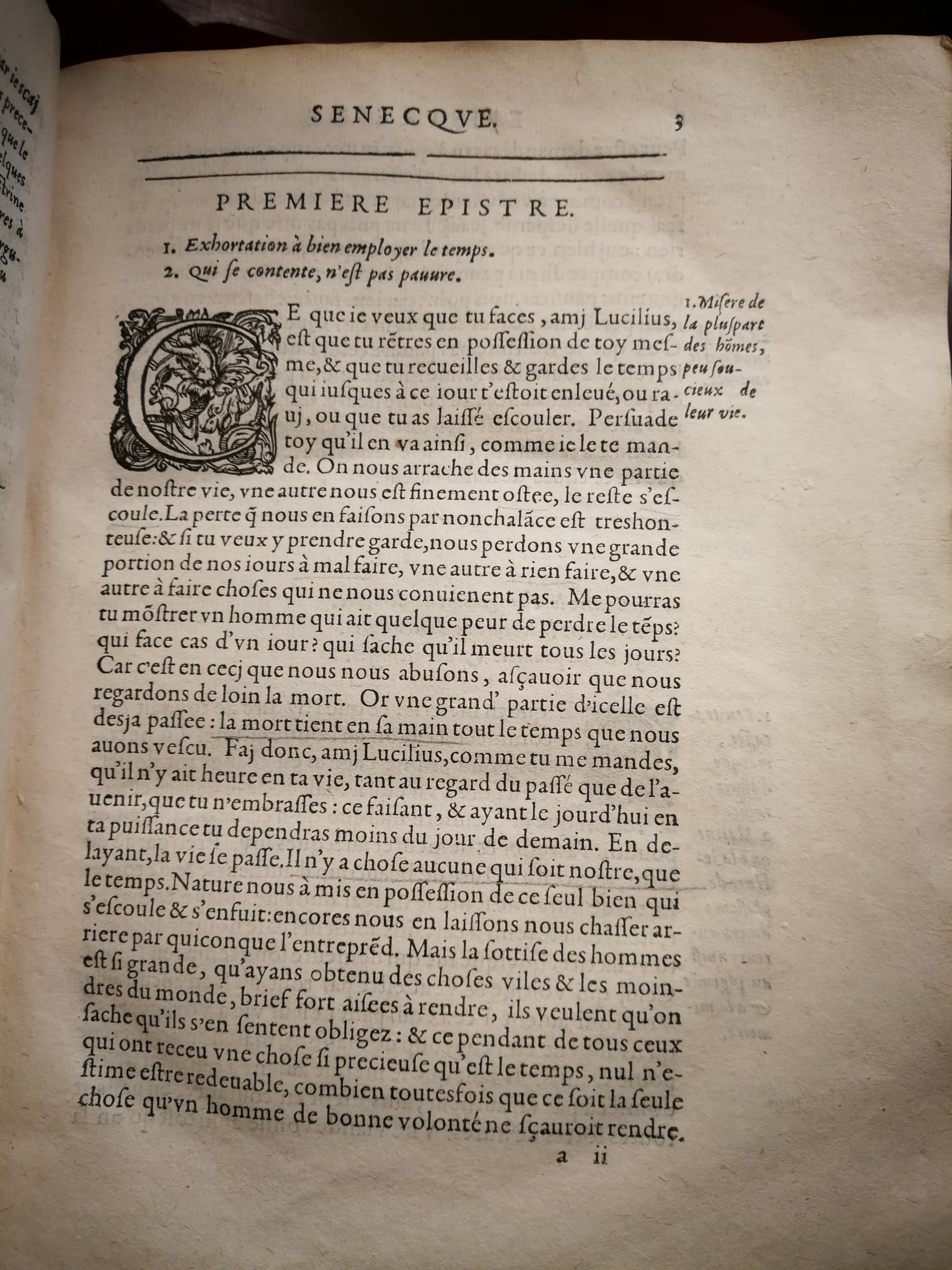 1590 (= 1595) - Jean Houzé - Œuvres morales et mêlées de Sénèque, Trésor de philosophie morale - T. 2 - BnF