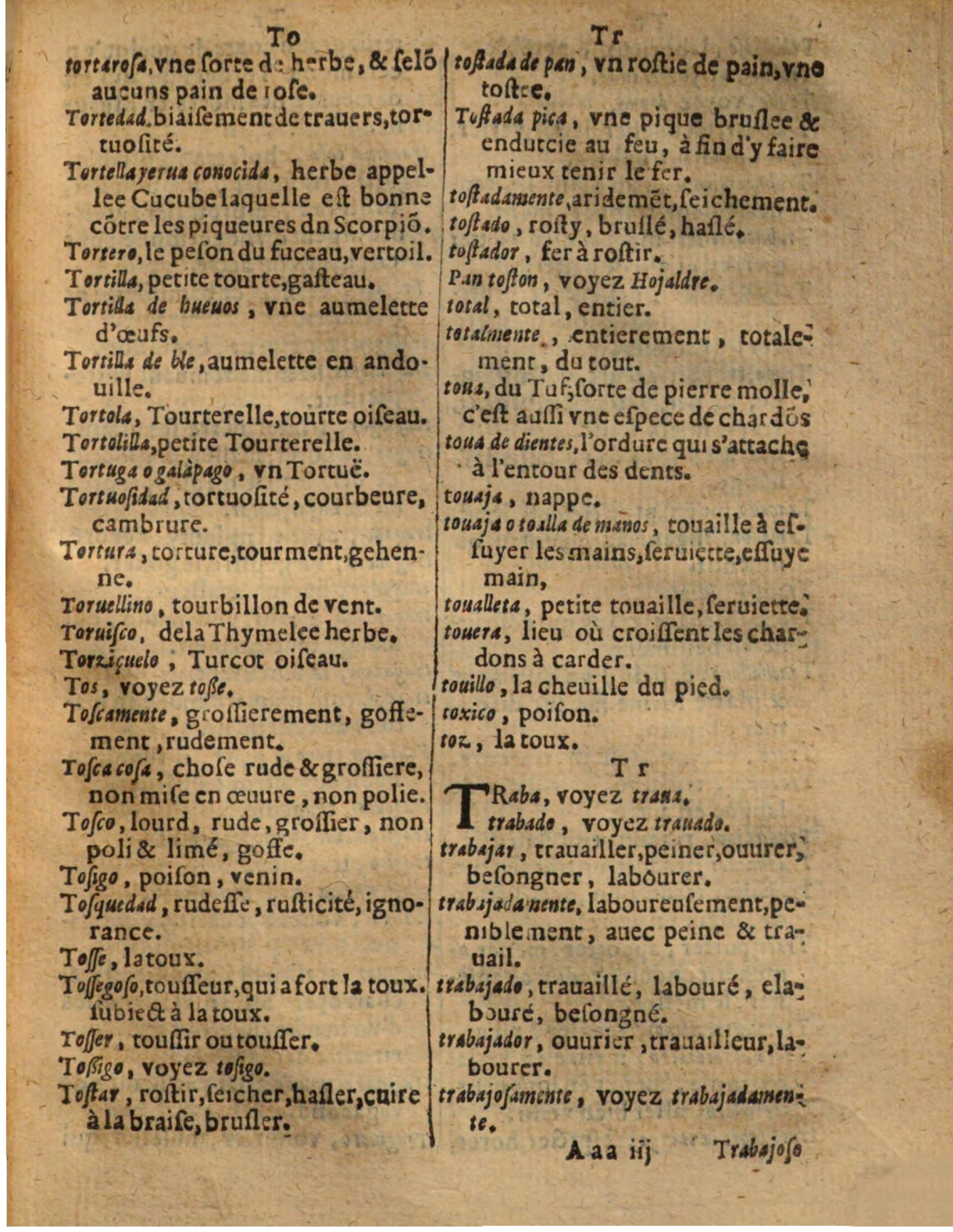 1625 - Hubert Antoine - Trésor des deux langues espagnole et française - Augsbourg