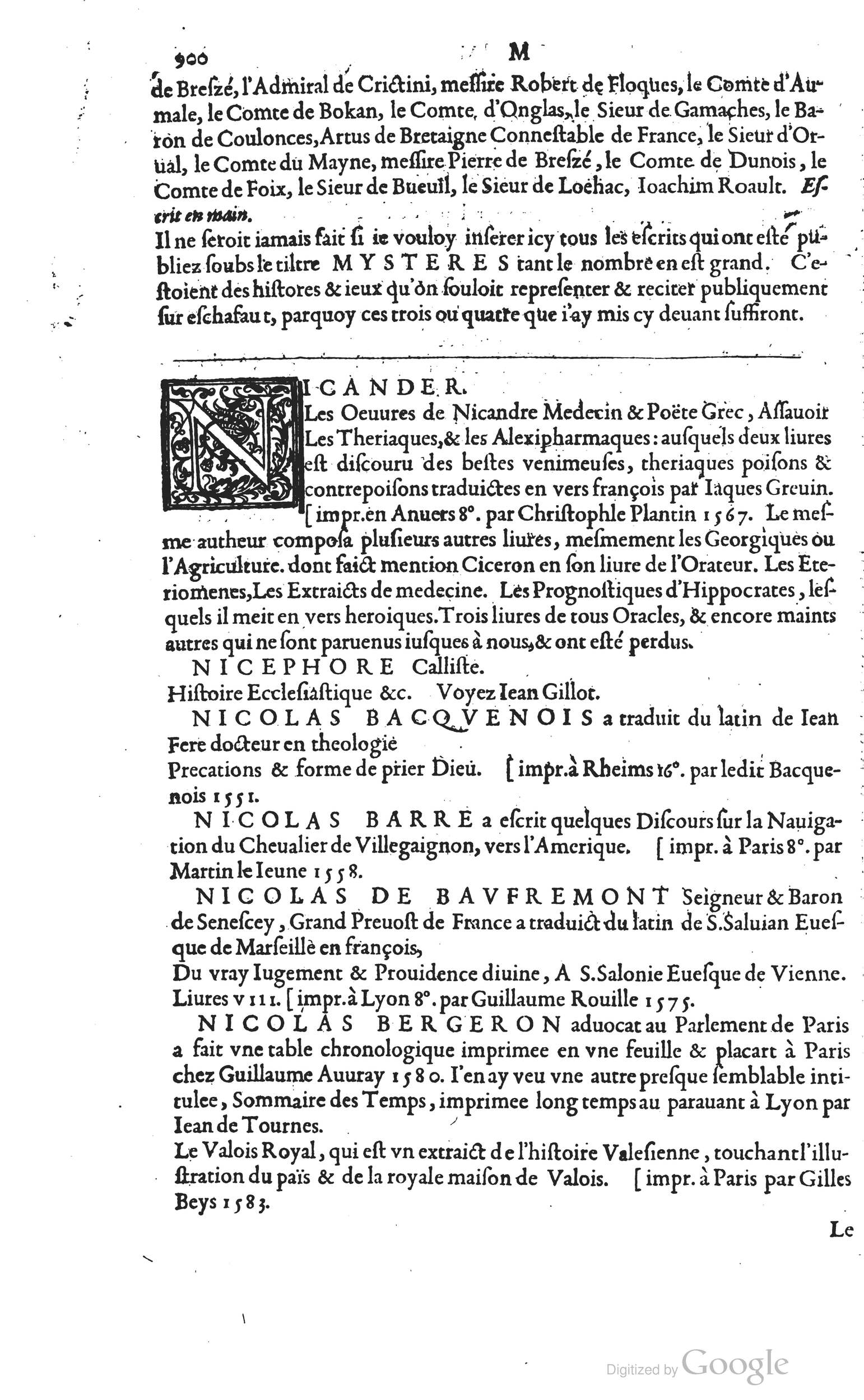 1585 - Barthélemy Honorat - Bibliothèques françaises - BSB Munich