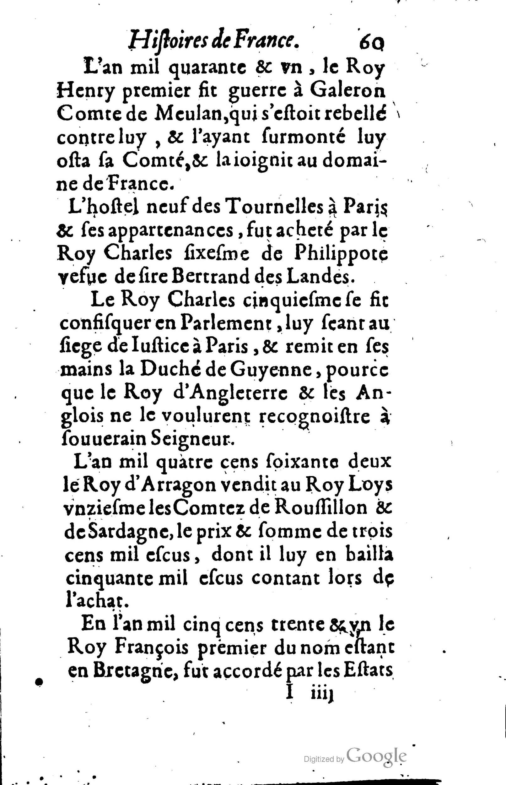 1619 - Jean Corrozet - Trésor des histoires de France - BSB Munich