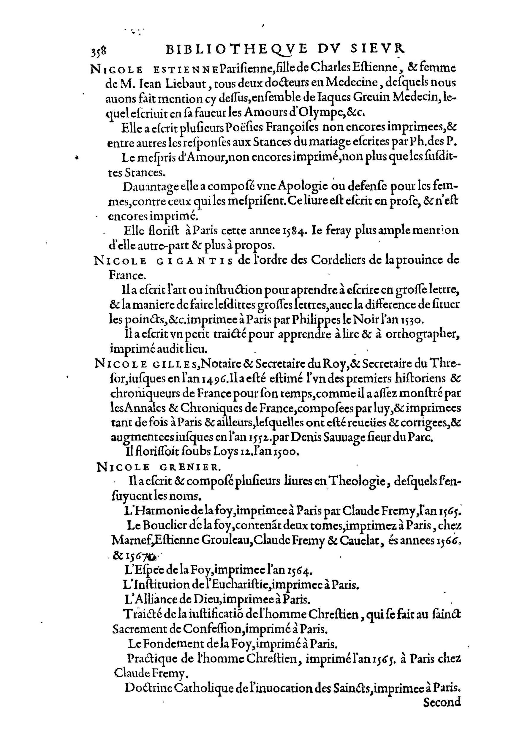 1584 - Abel L&#039;Angelier - Bibliothèques françaises - BnF