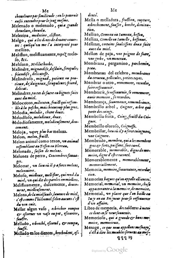 1621 - Adrian Tiffaine - Trésor des deux langues espagnole et française - BM Lyon