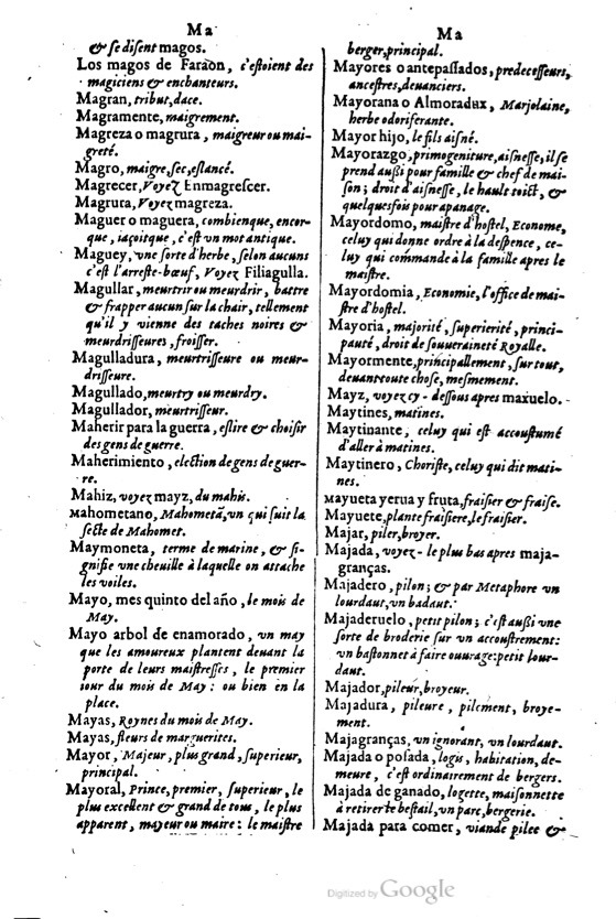 1621 - Adrian Tiffaine - Trésor des deux langues espagnole et française - BM Lyon